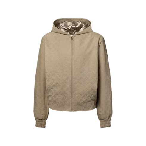 Men's Monogram Embossed Suede Hoodie