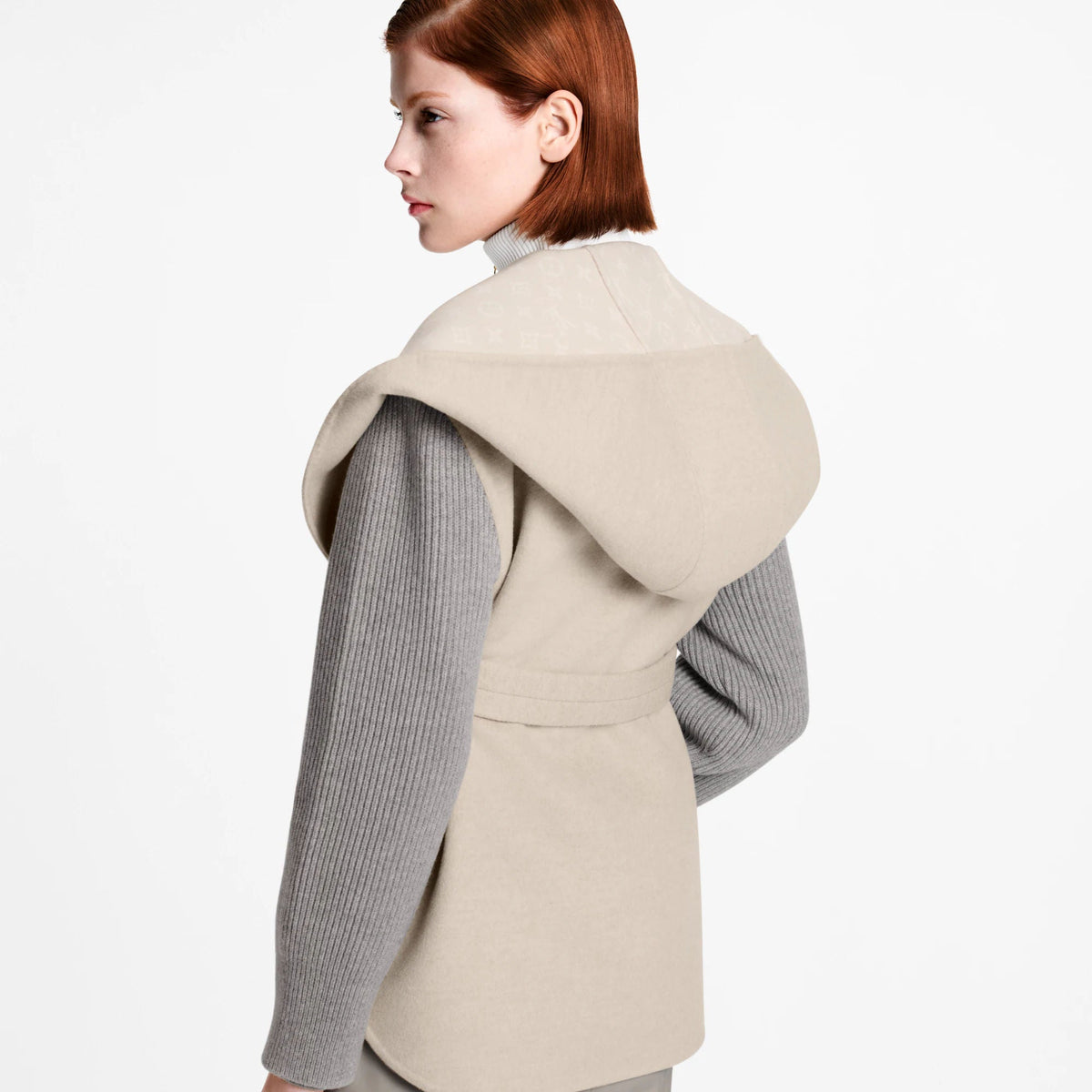 Women's Knit Sleeve Hooded Wrap Coat