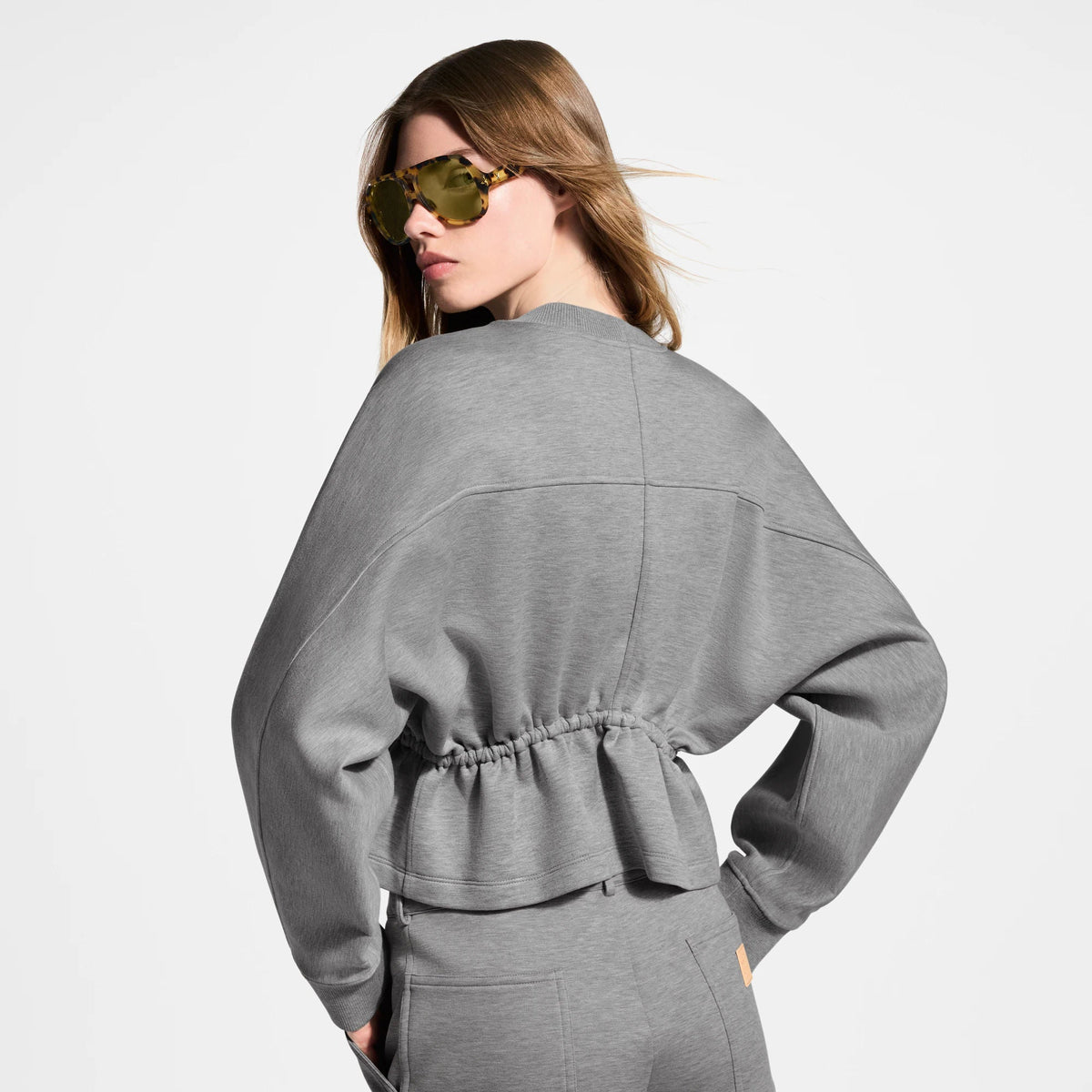 Women's Peplum Waist Crew-Neck Sweater