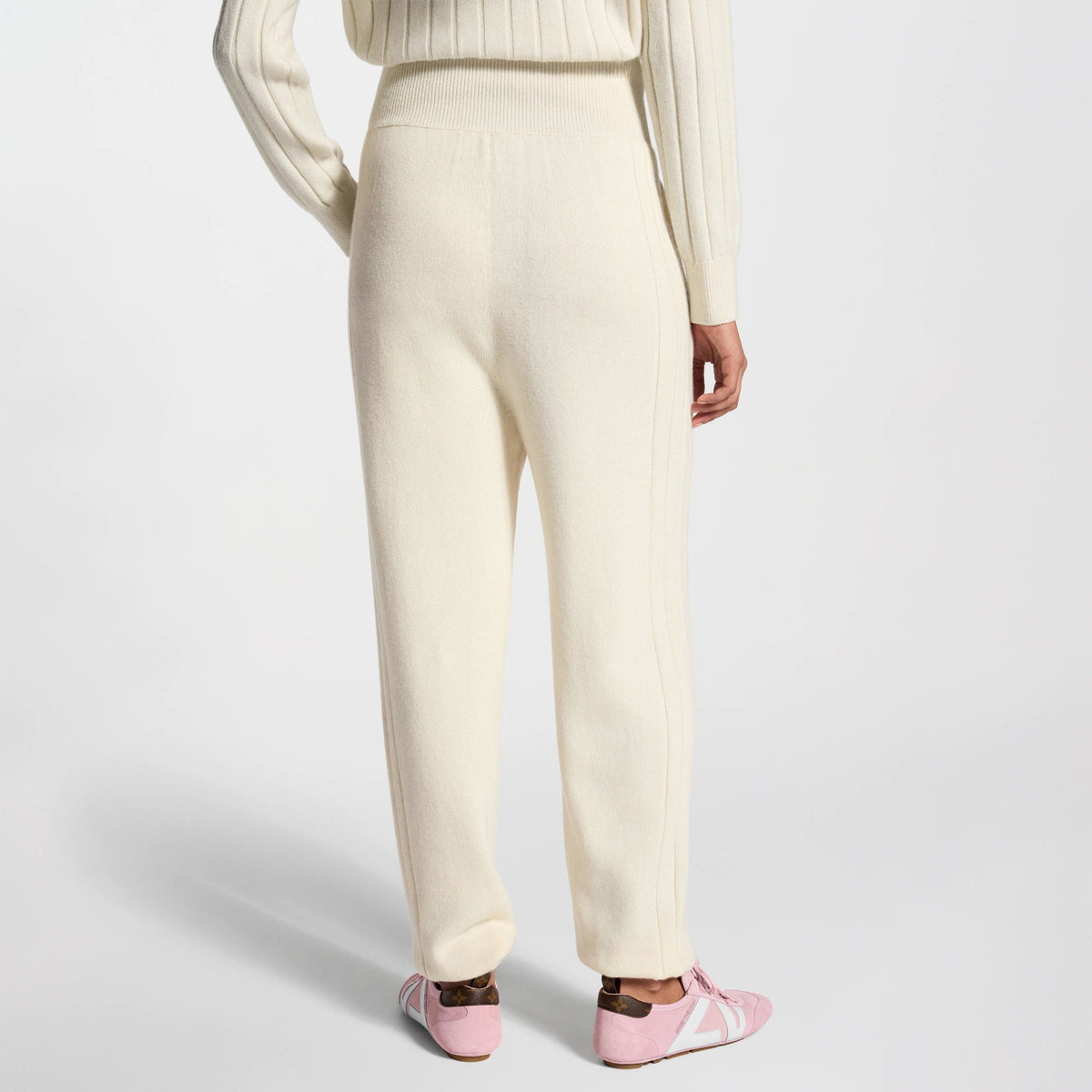 Women's Ribbed Stripe Cashmere Jogging Pants