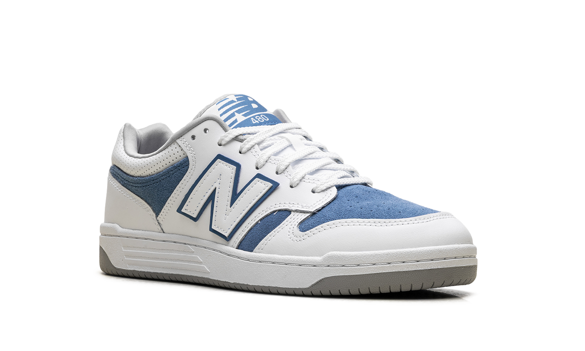 480 "White Royal Blue Suede"