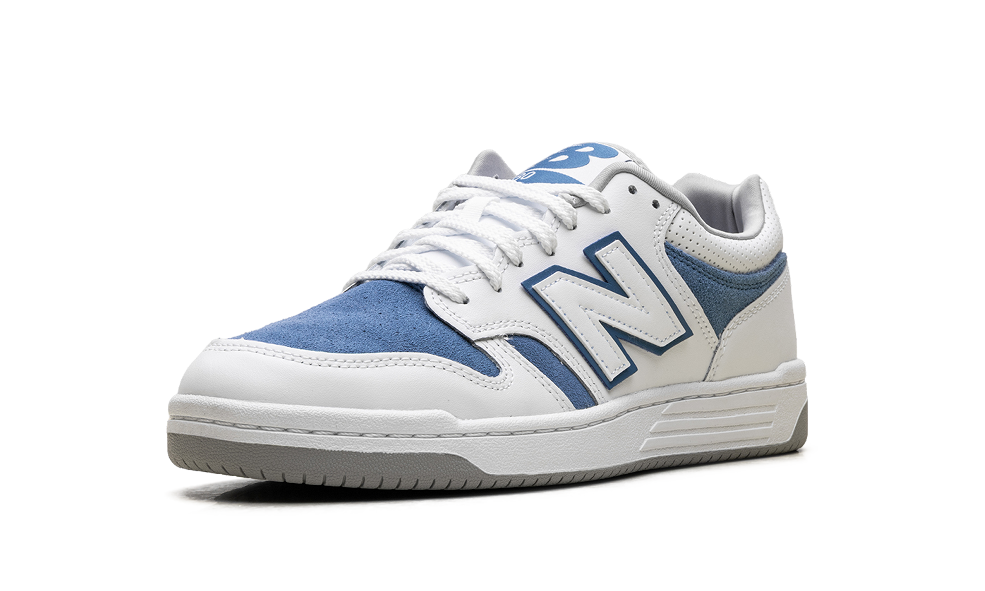 480 "White Royal Blue Suede"