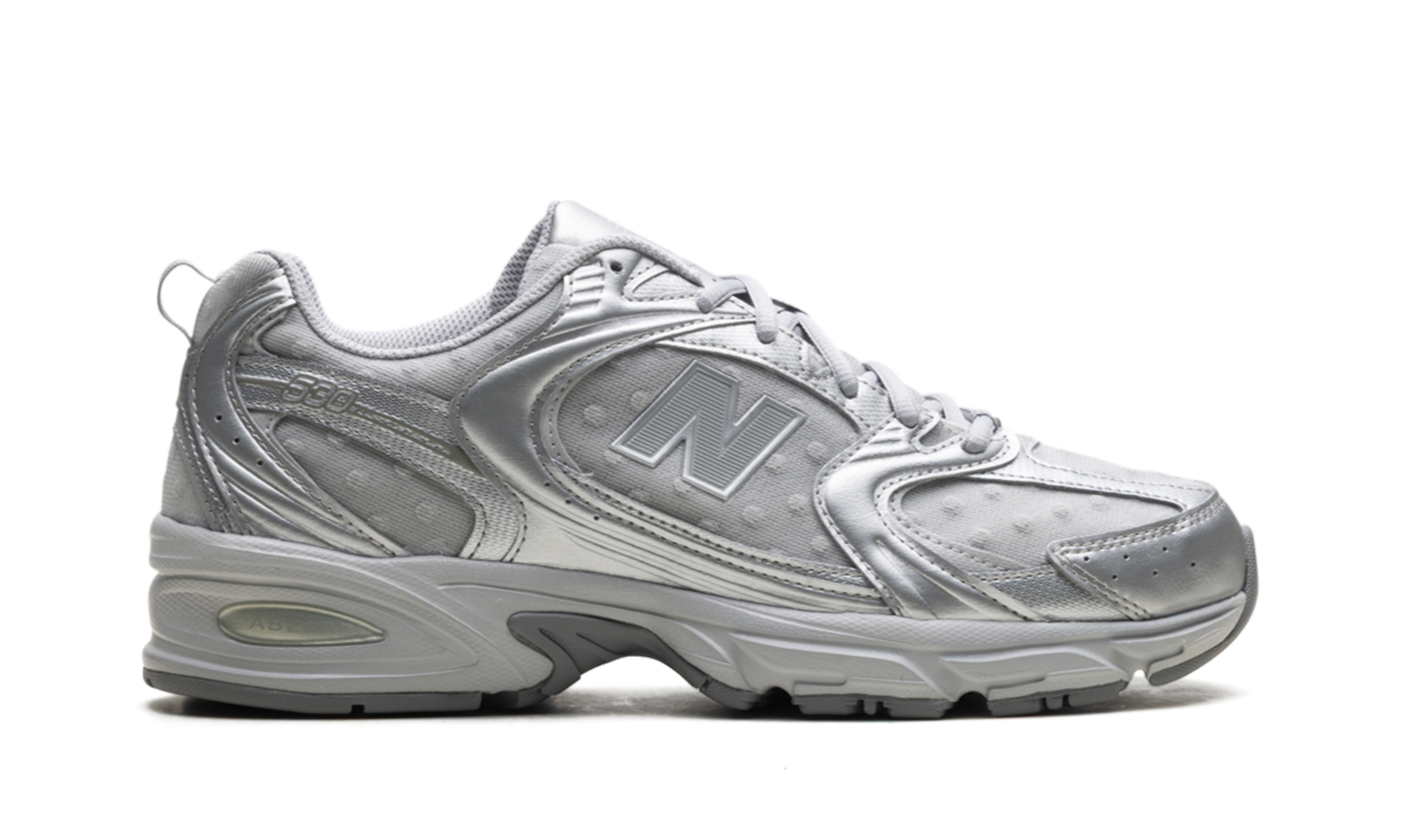 530 "Silver Metallic Raincloud Polka Dots"