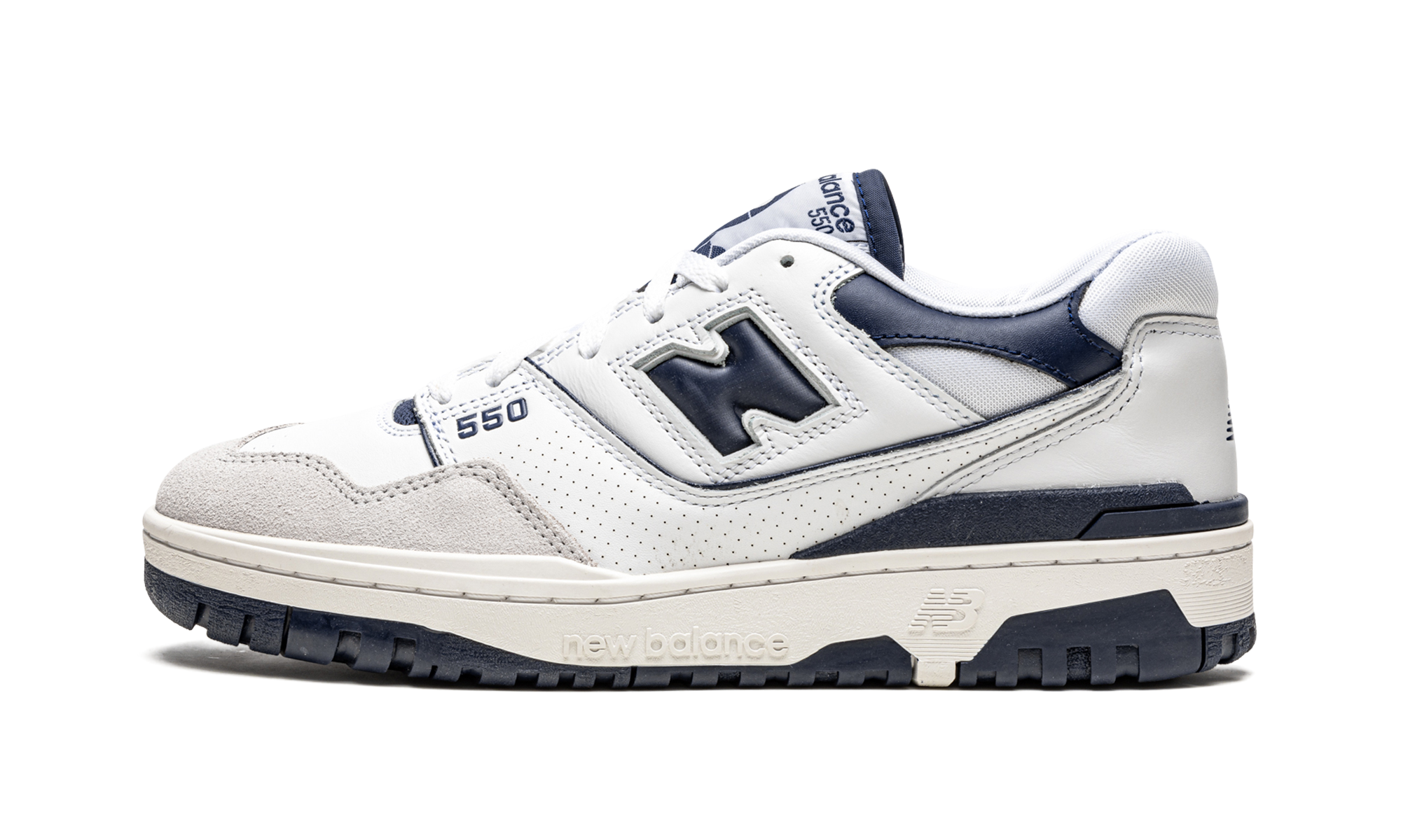 550 "White / Navy Blue"