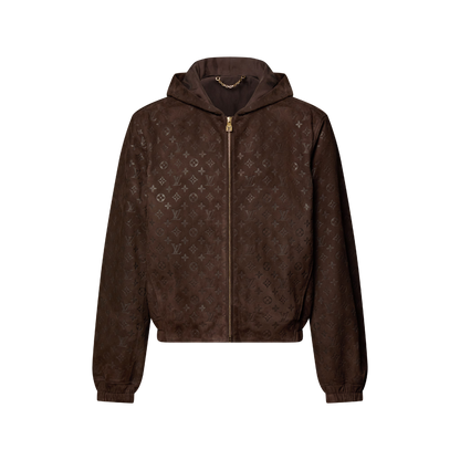 Men's Monogram Embossed Suede Hoodie