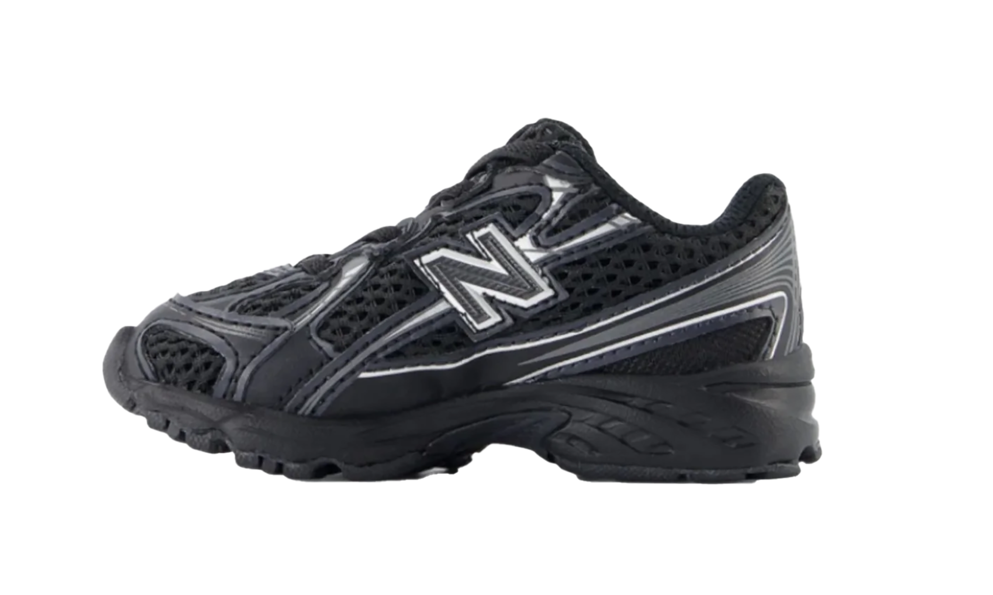 740 Bungee Lace Td "Black Silver Metallic"