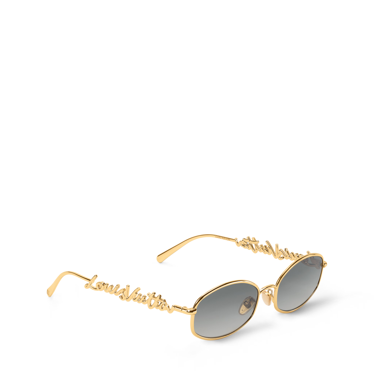 Women's Script Metal Round Sunglasses