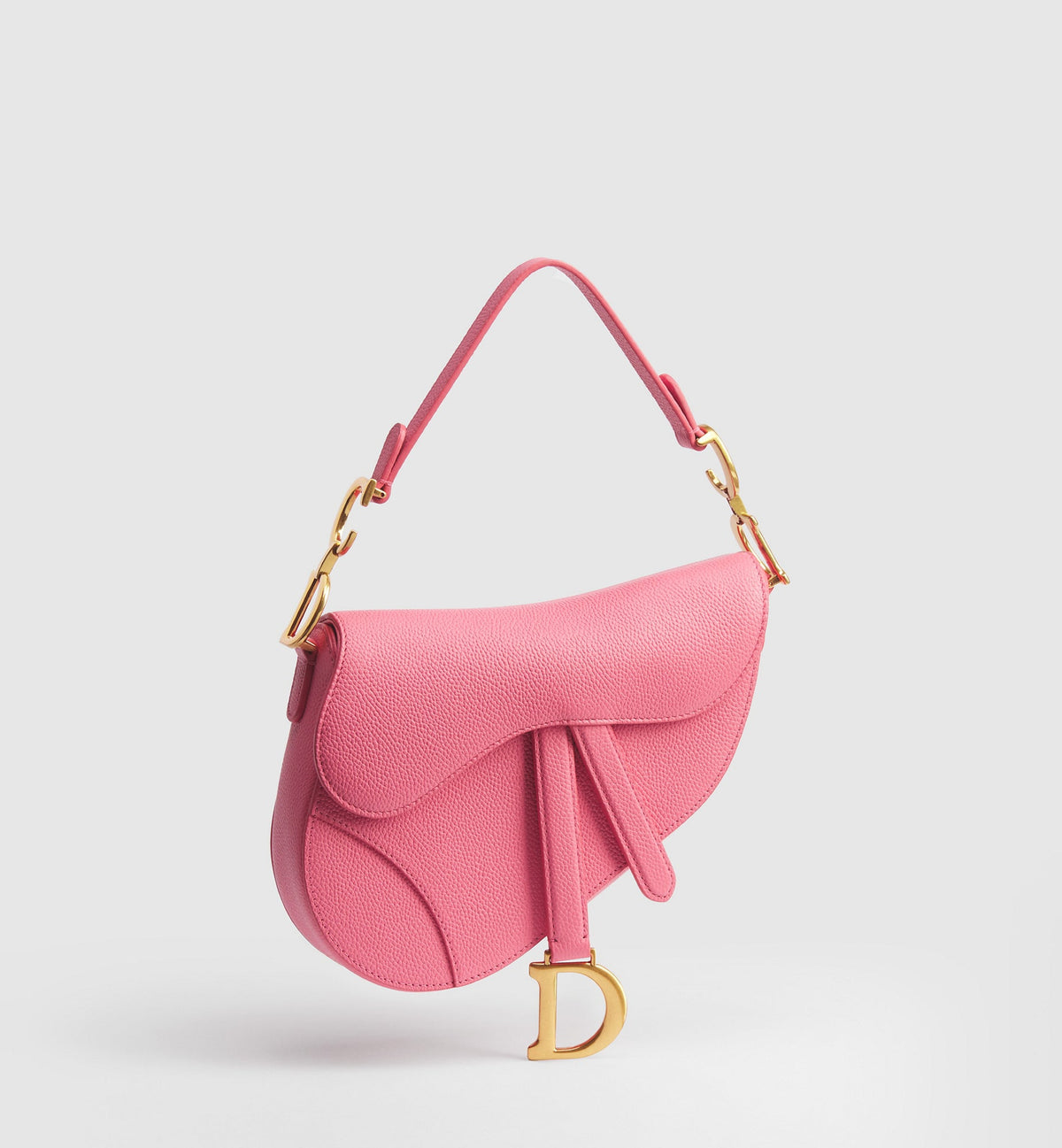 Women's Small Saddle Bag With Camel Grained Calfskin And Strap