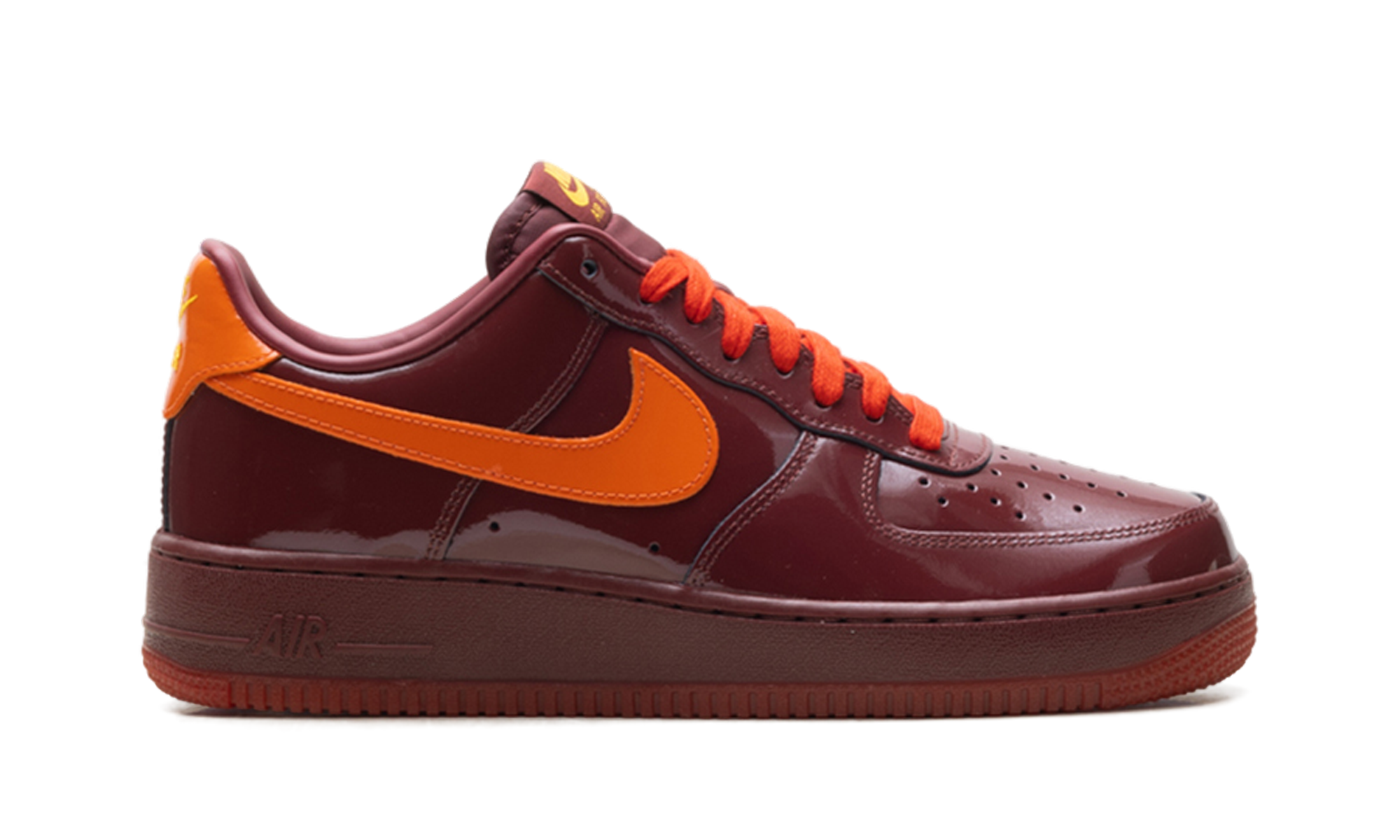 Air Force 1 Low "Patent Leather Dark Team Red Safety Orange"