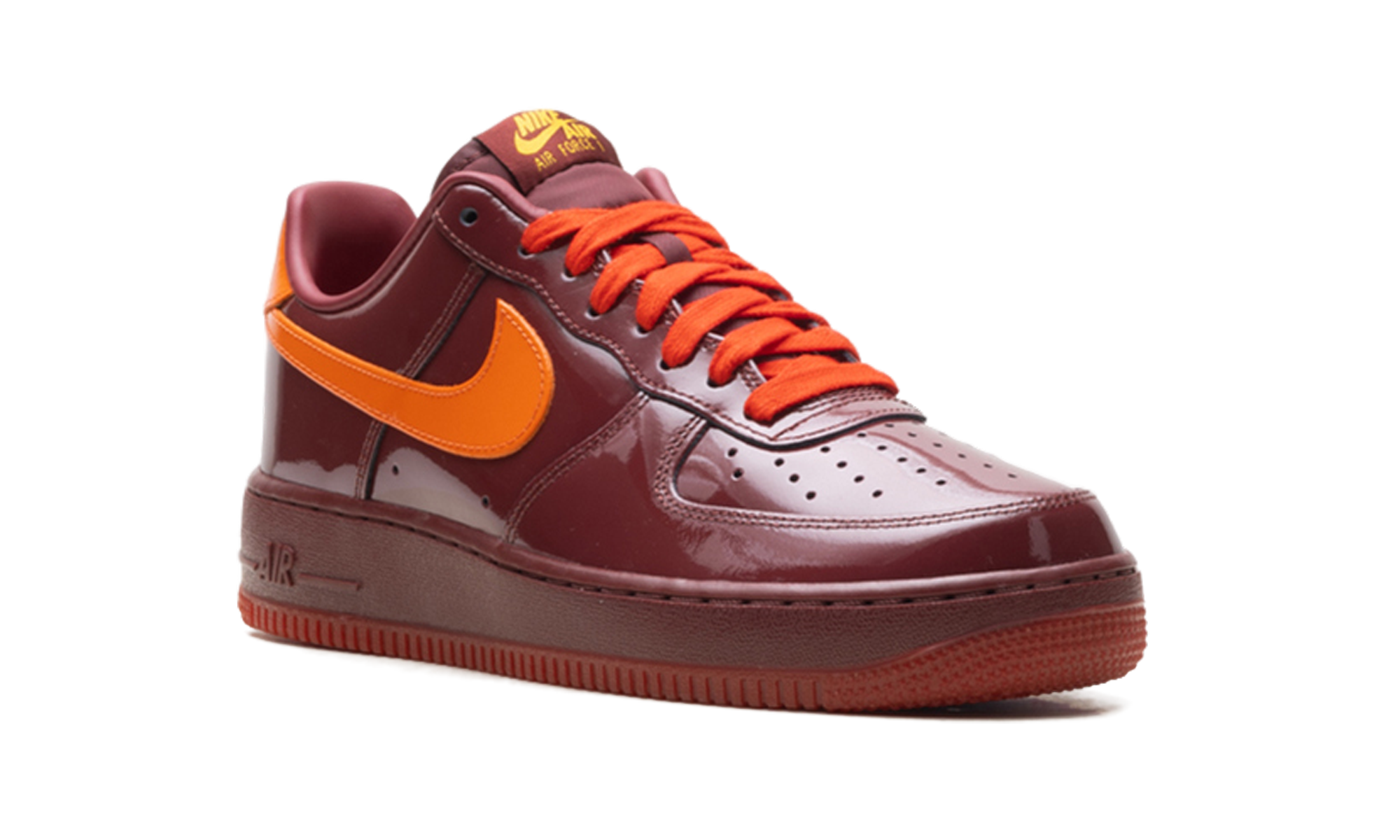 Air Force 1 Low "Patent Leather Dark Team Red Safety Orange"