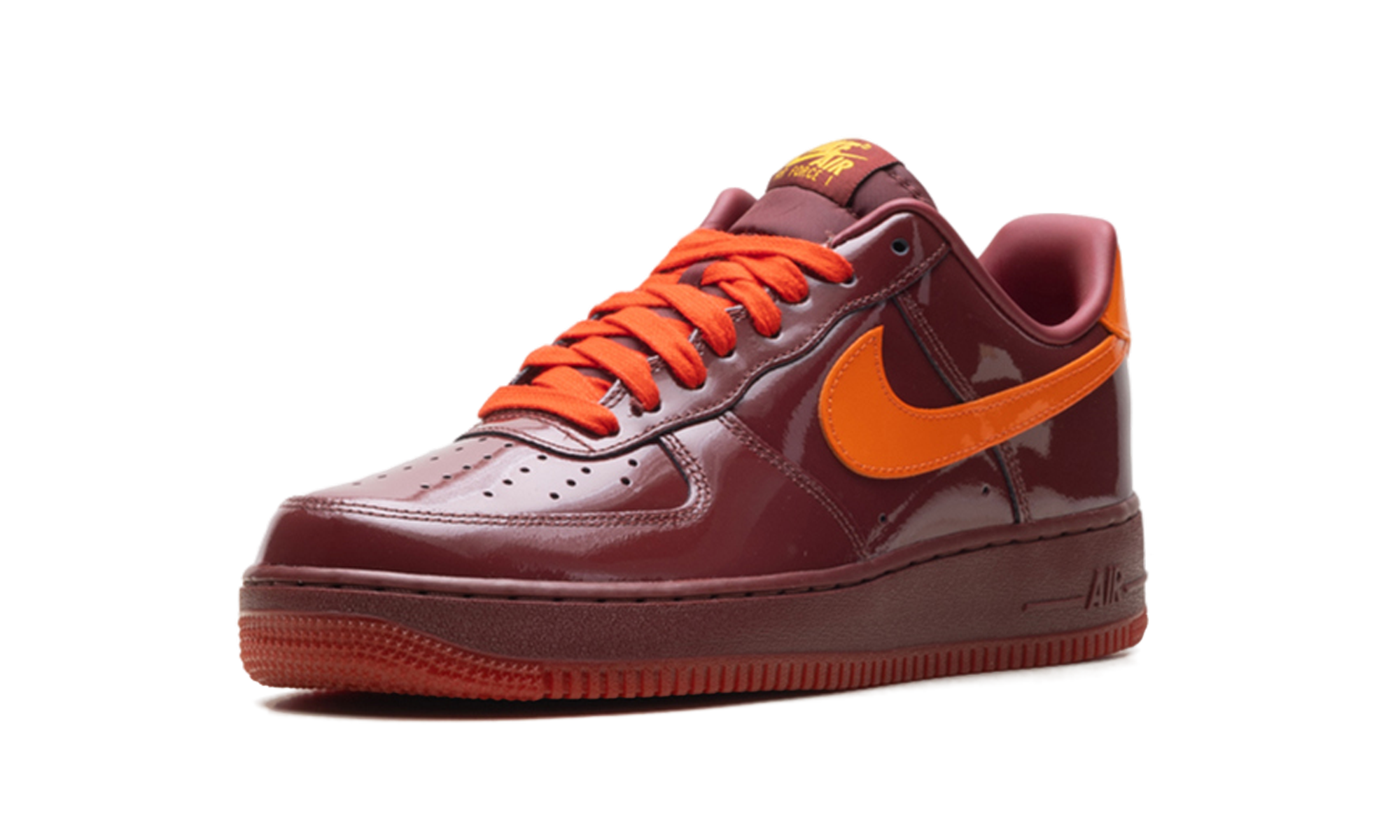Air Force 1 Low "Patent Leather Dark Team Red Safety Orange"