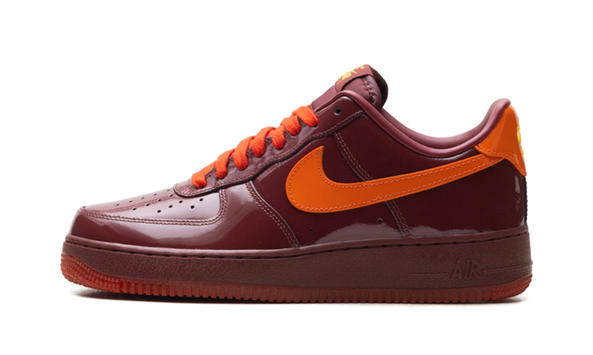 Air Force 1 Low "Patent Leather Dark Team Red Safety Orange"