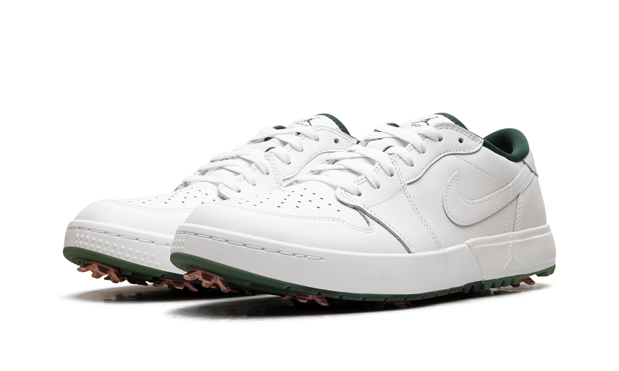 AJ 1 Low Golf Spiked "White Fir Elemental Pink"