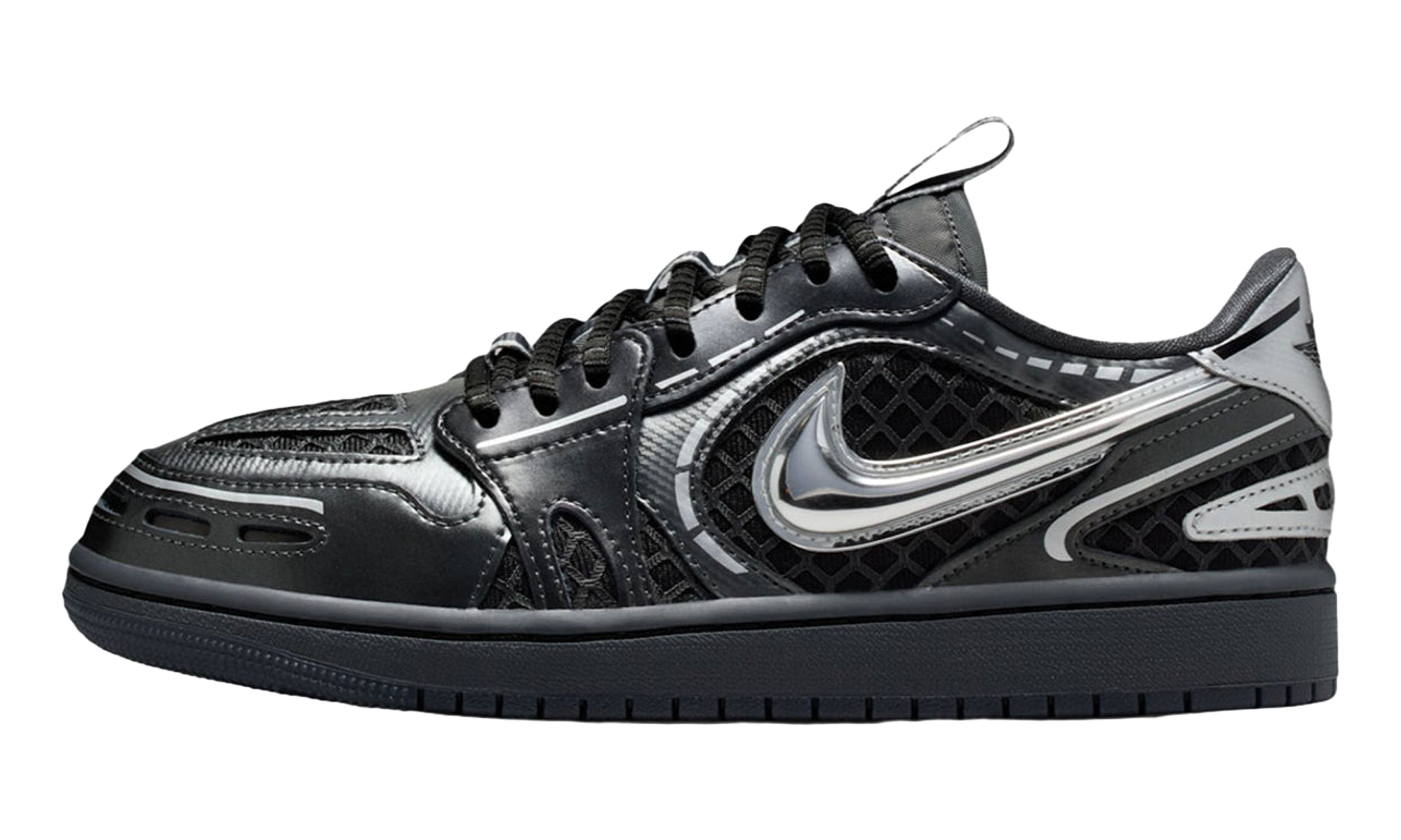 AJ 1 Low Method Of Make V3 Women "Black Metallic Silver"