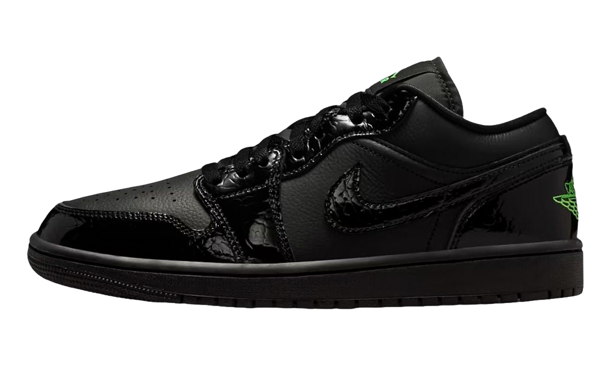 AJ 1 Low Se Women "Black Croc Scream Green"