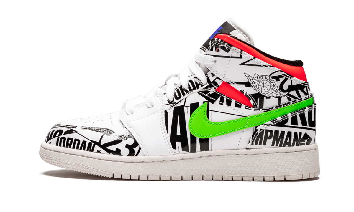 AJ 1 Mid GS "All Over Logos"