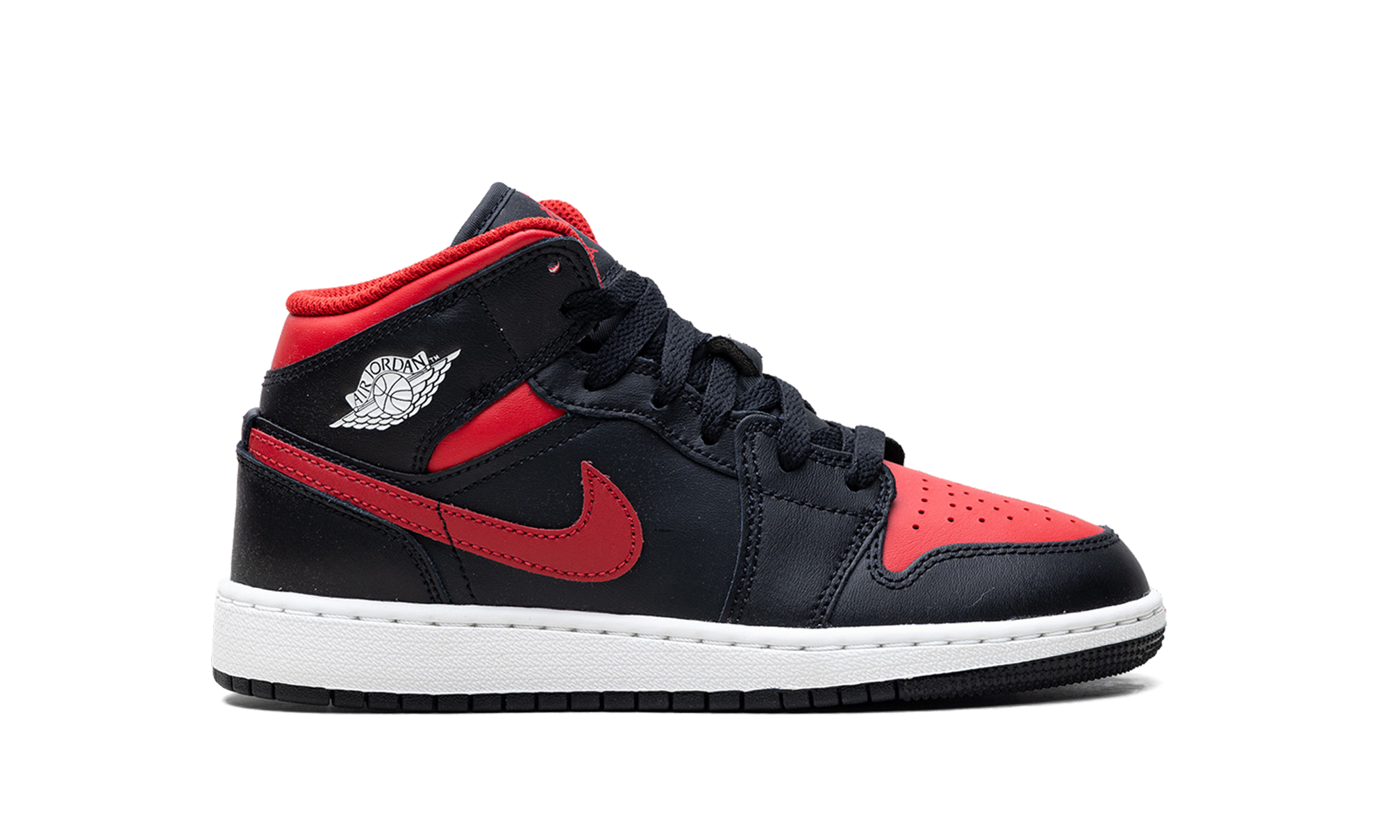 AJ 1 Mid GS "Black Summit White Varsity Red"