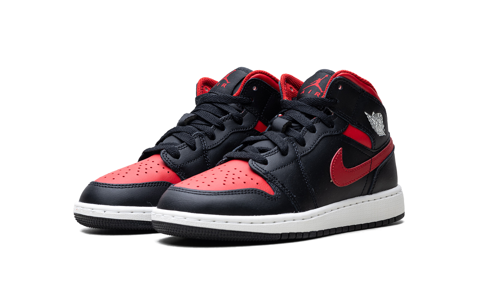 AJ 1 Mid GS "Black Summit White Varsity Red"