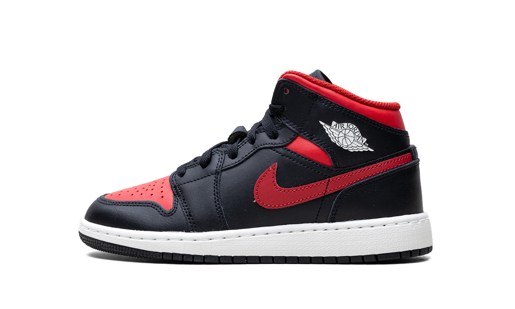 AJ 1 Mid GS "Black Summit White Varsity Red"