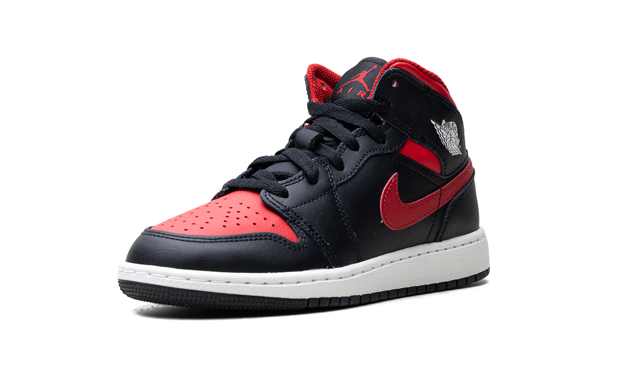 AJ 1 Mid GS "Black Summit White Varsity Red"