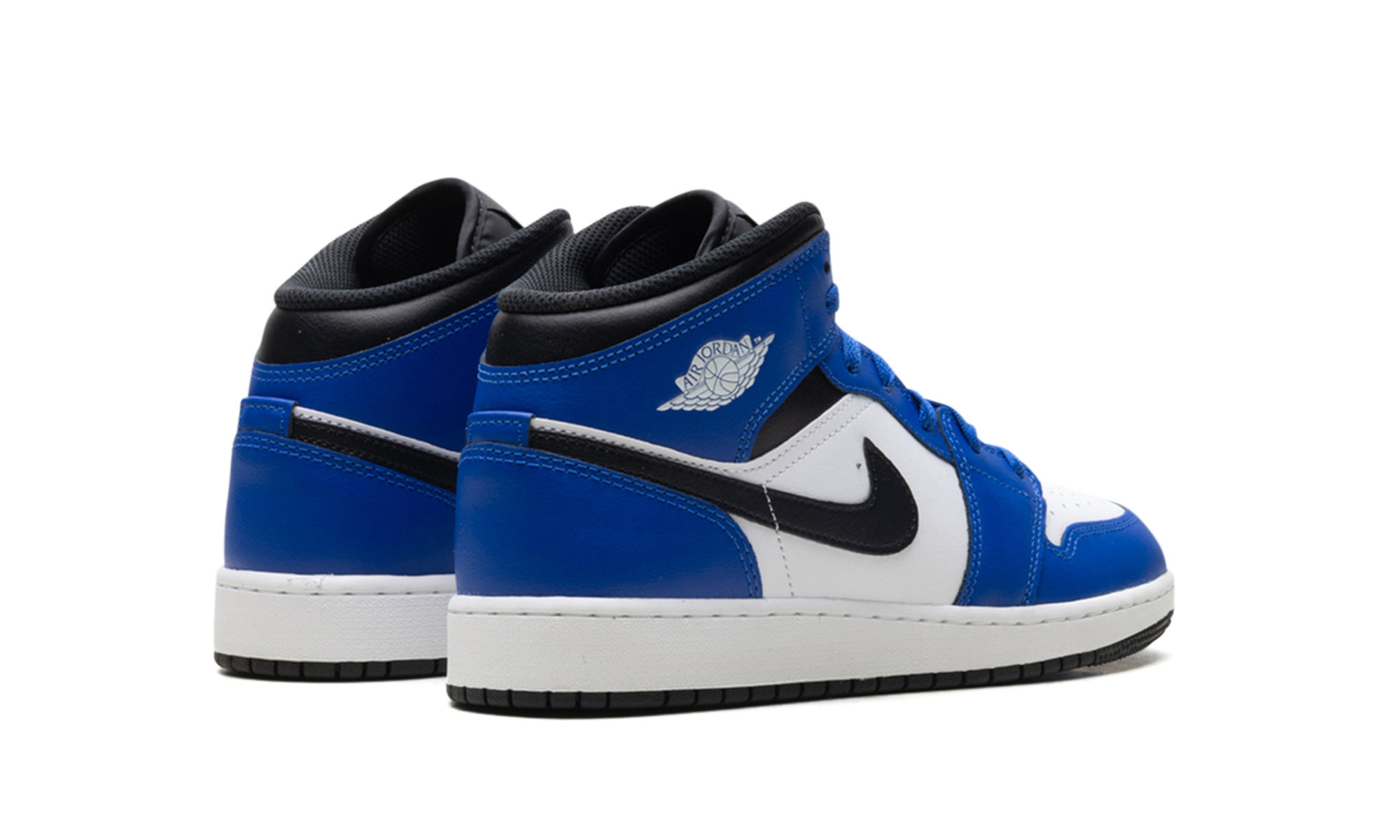 AJ 1 Mid GS "Game Royal White Black"