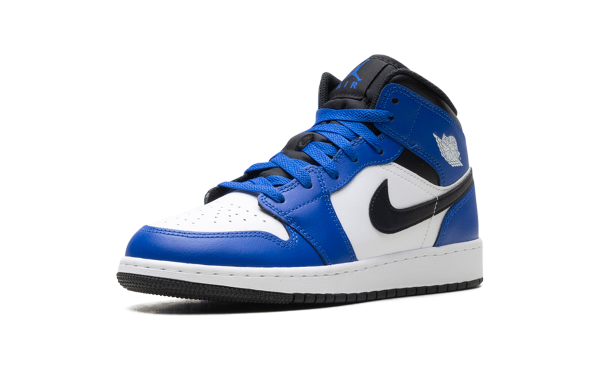 AJ 1 Mid GS "Game Royal White Black"