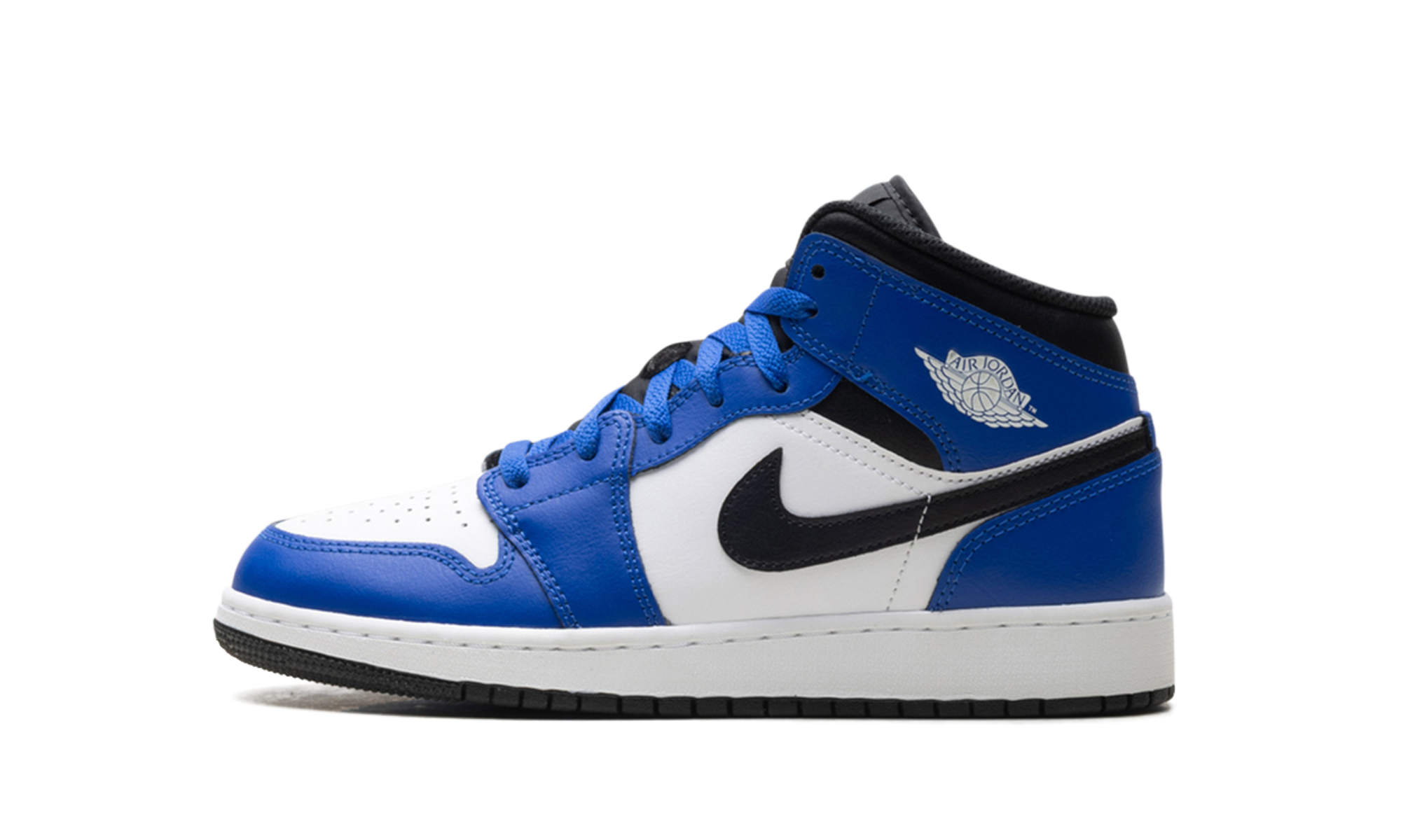 AJ 1 Mid GS "Game Royal White Black"