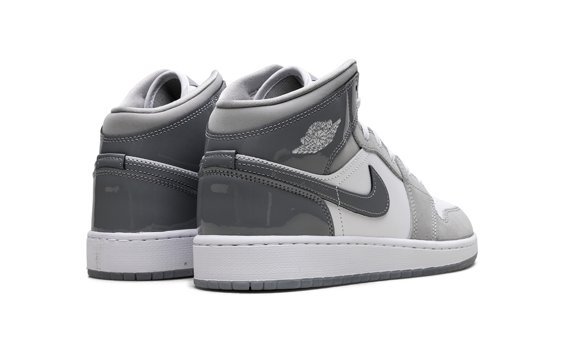 AJ 1 Mid GS "White Medium Cool Grey"