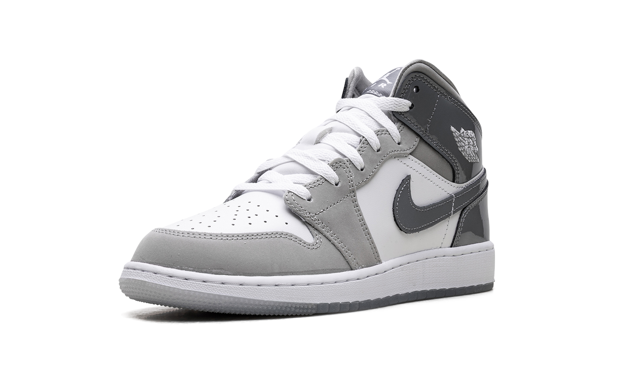 AJ 1 Mid GS "White Medium Cool Grey"