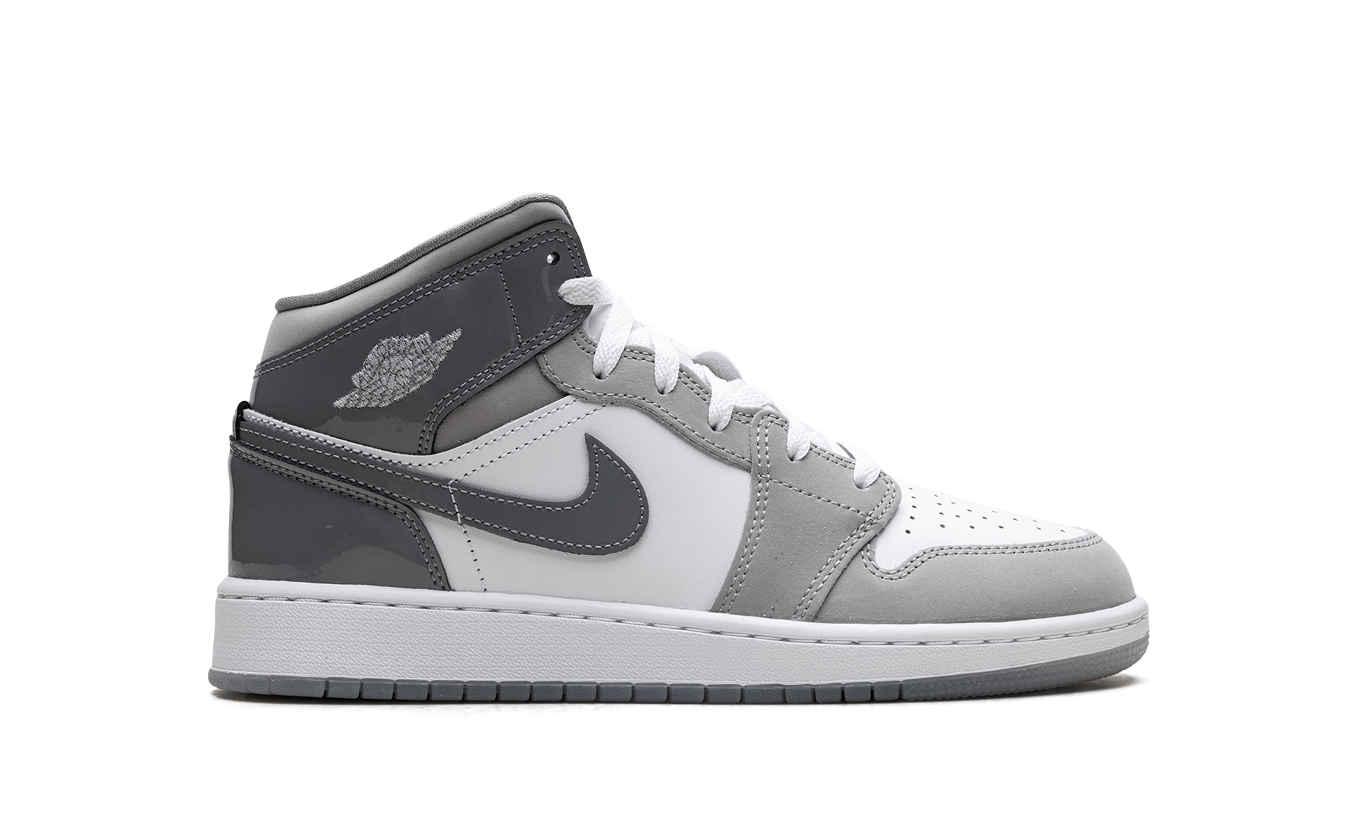 AJ 1 Mid GS "White Medium Cool Grey"