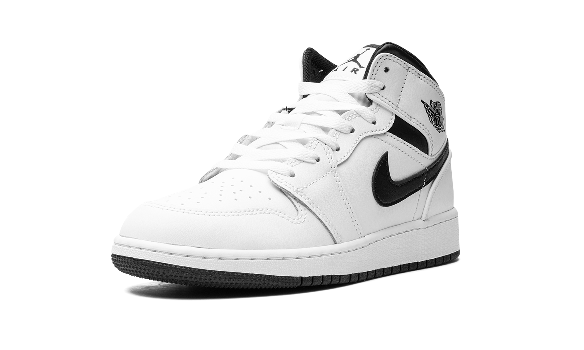 AJ 1 Mid GS "White/black"