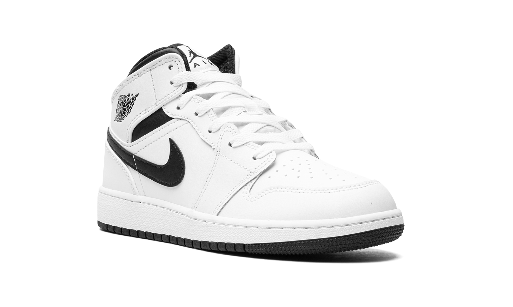 AJ 1 Mid GS "White/black"