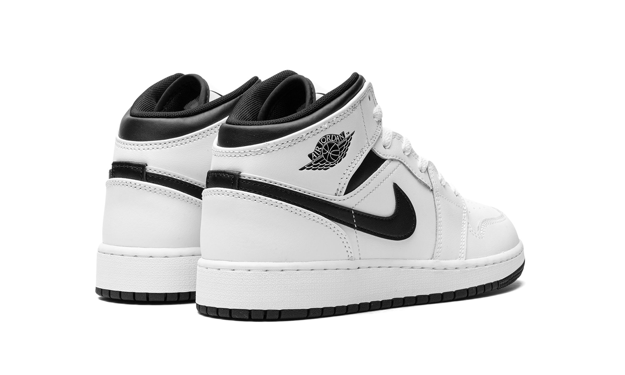 AJ 1 Mid GS "White/black"