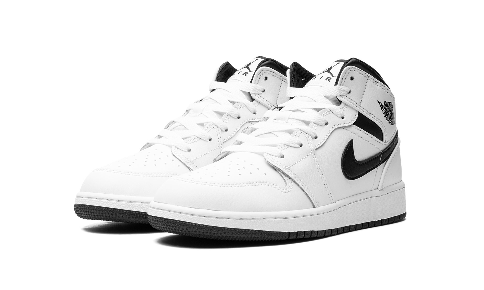 AJ 1 Mid GS "White/black"