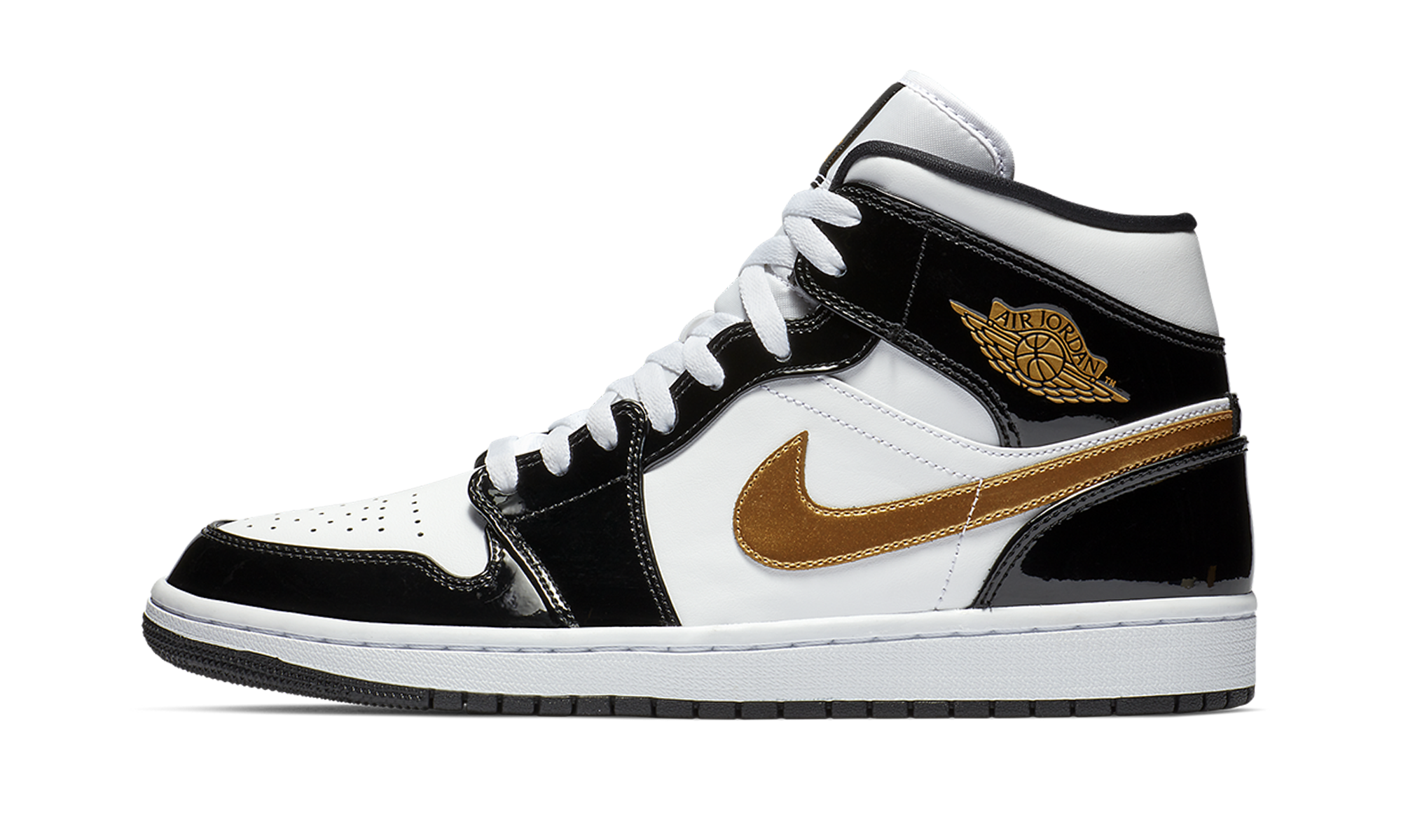 AJ 1 Mid Se "Black Gold Patent Leather"