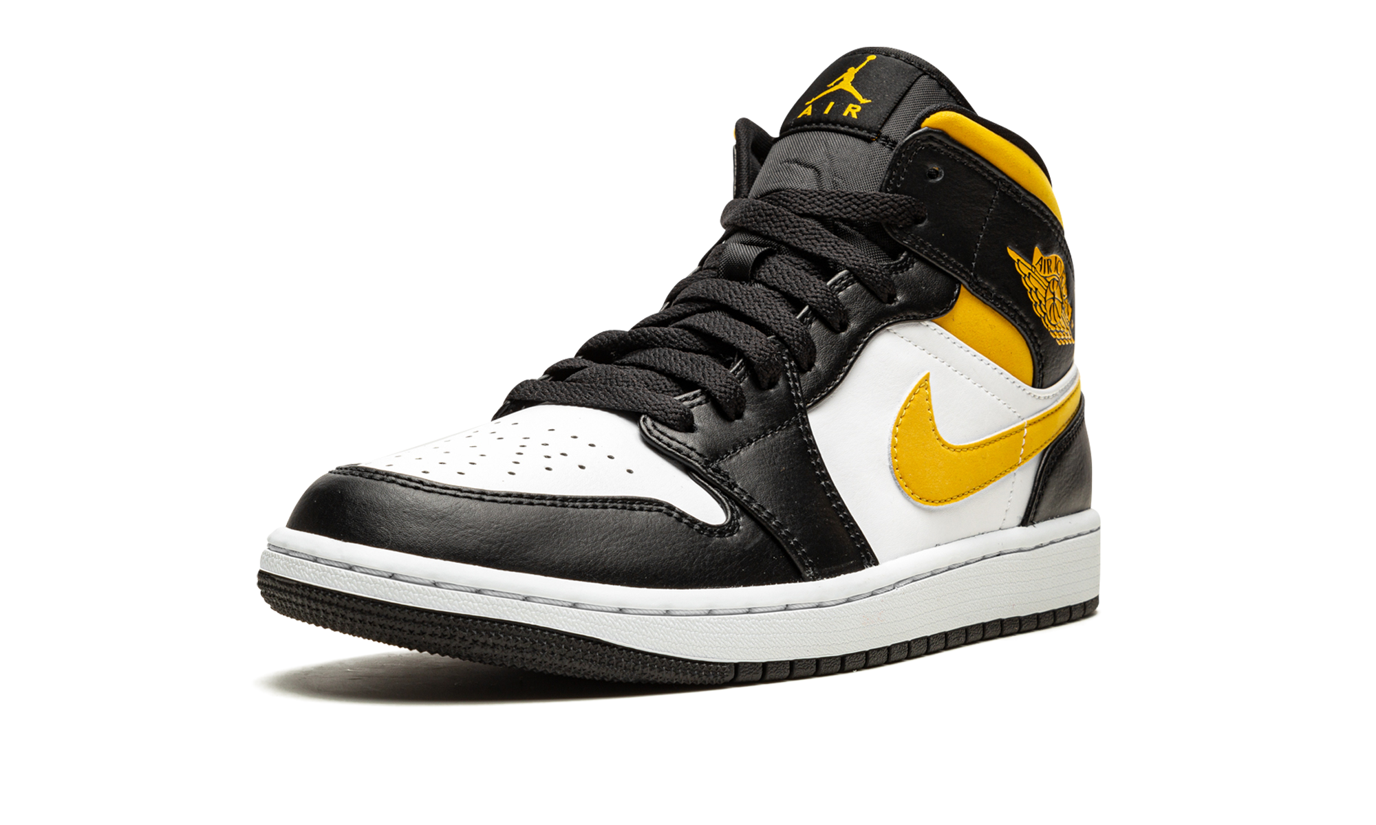 AJ 1 Mid "White / Pollen / Black"