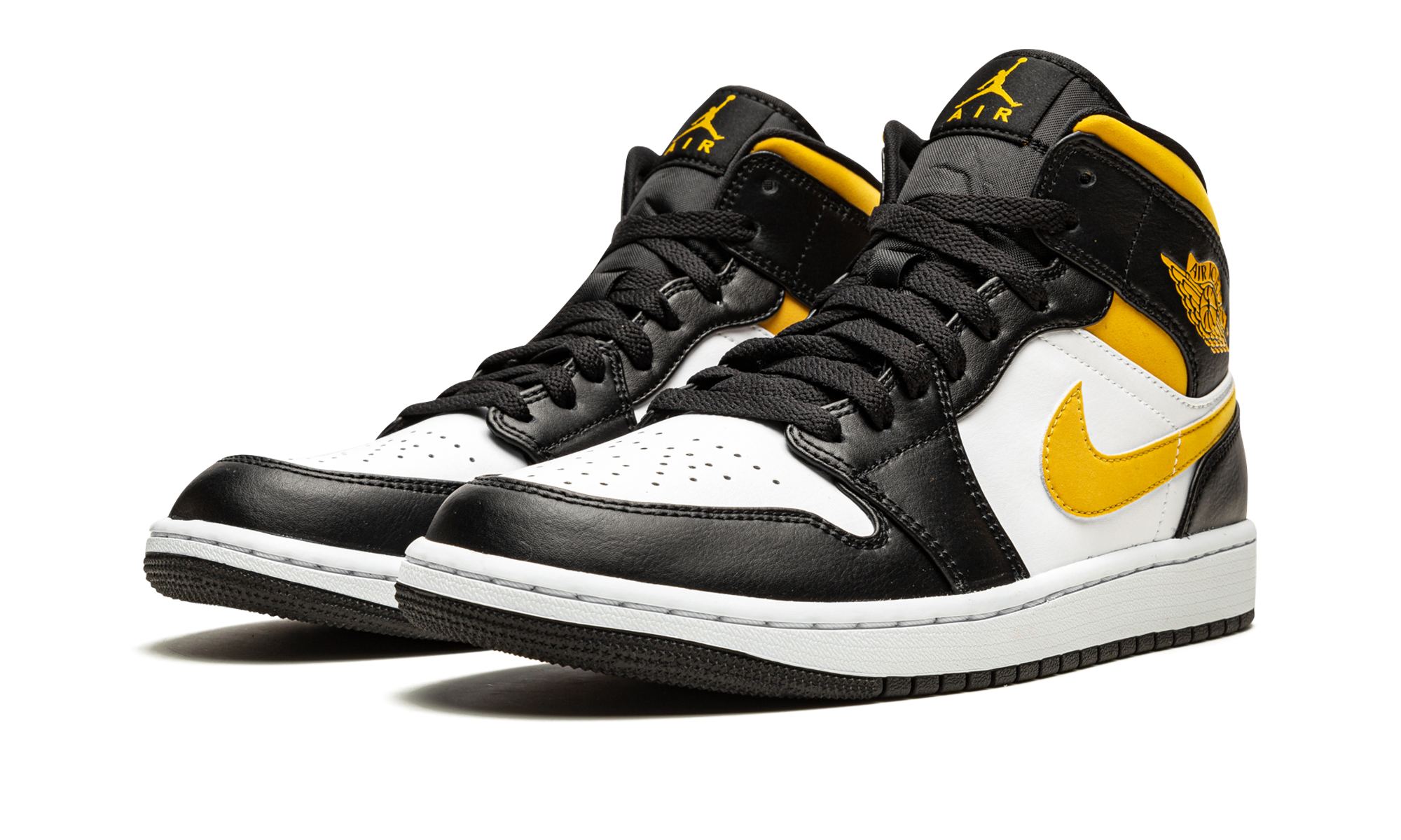 AJ 1 Mid "White / Pollen / Black"