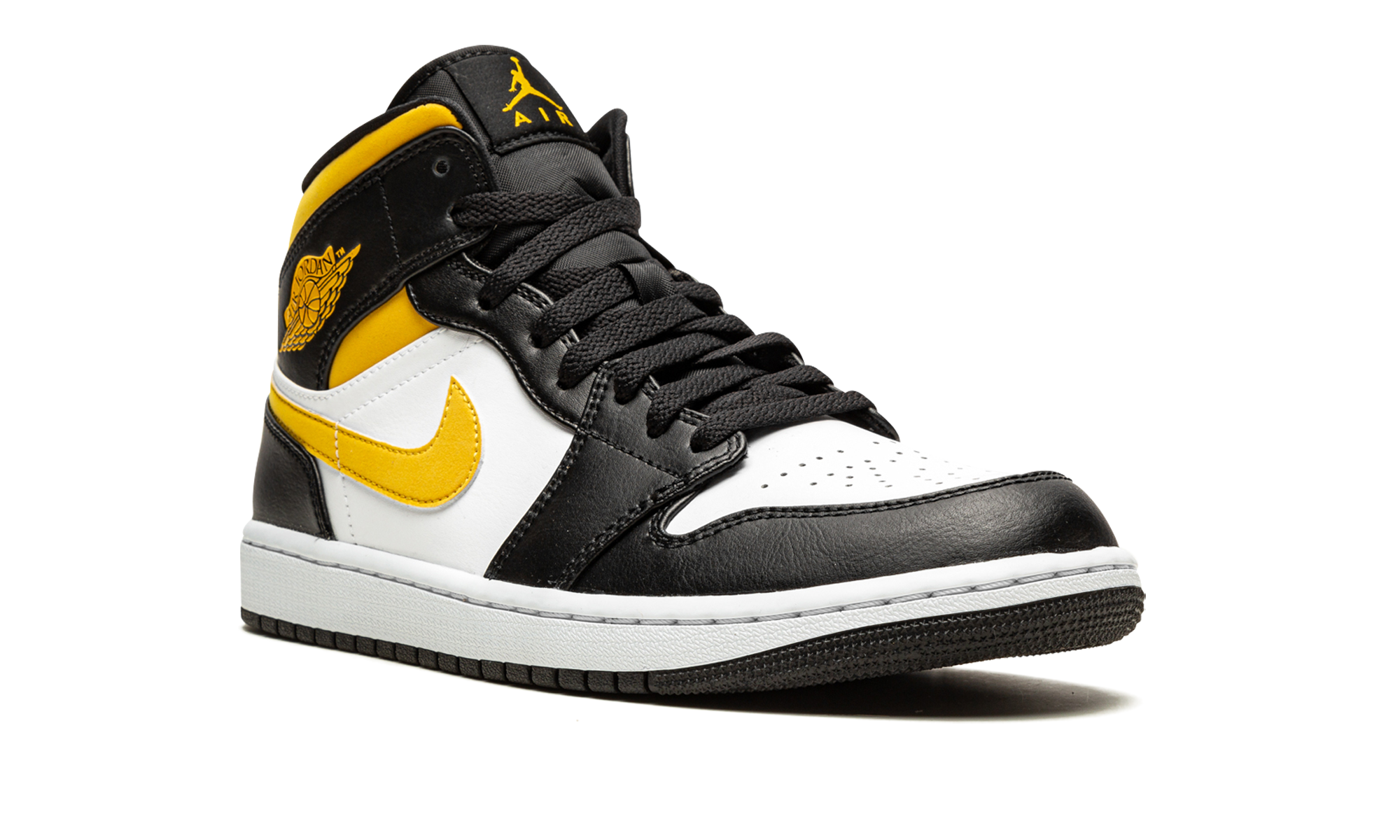 AJ 1 Mid "White / Pollen / Black"
