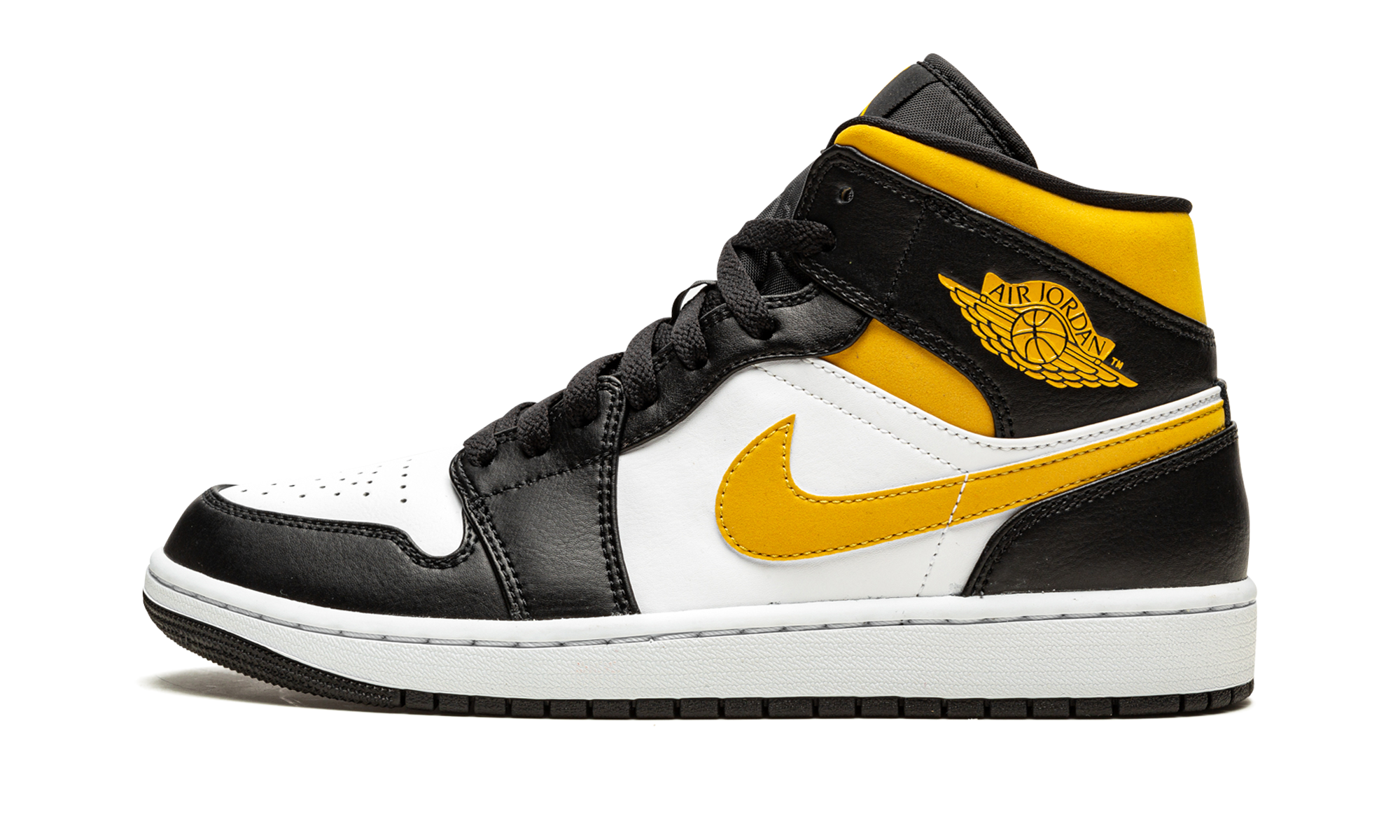 AJ 1 Mid "White / Pollen / Black"