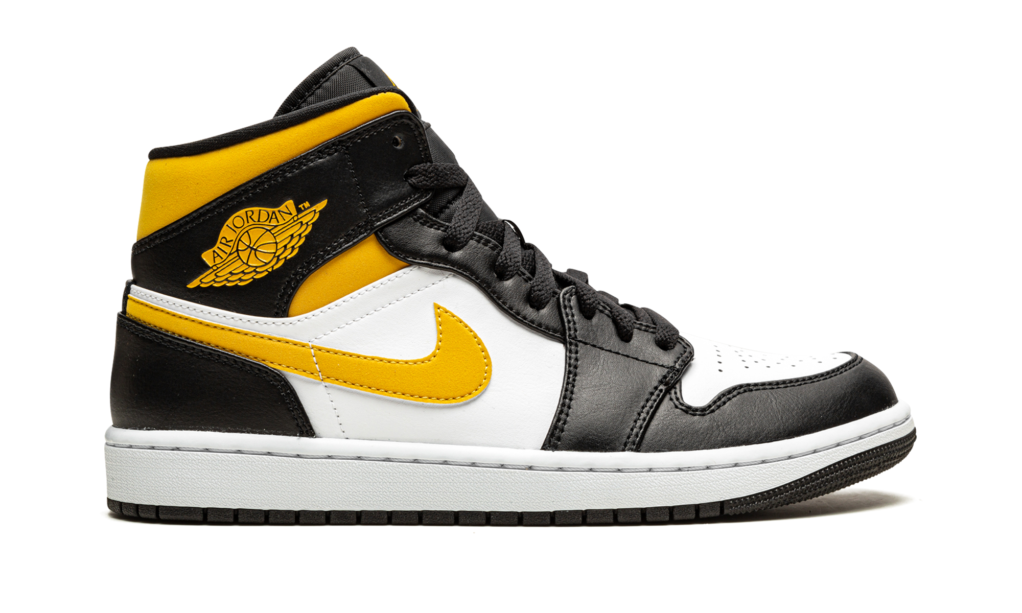 AJ 1 Mid "White / Pollen / Black"