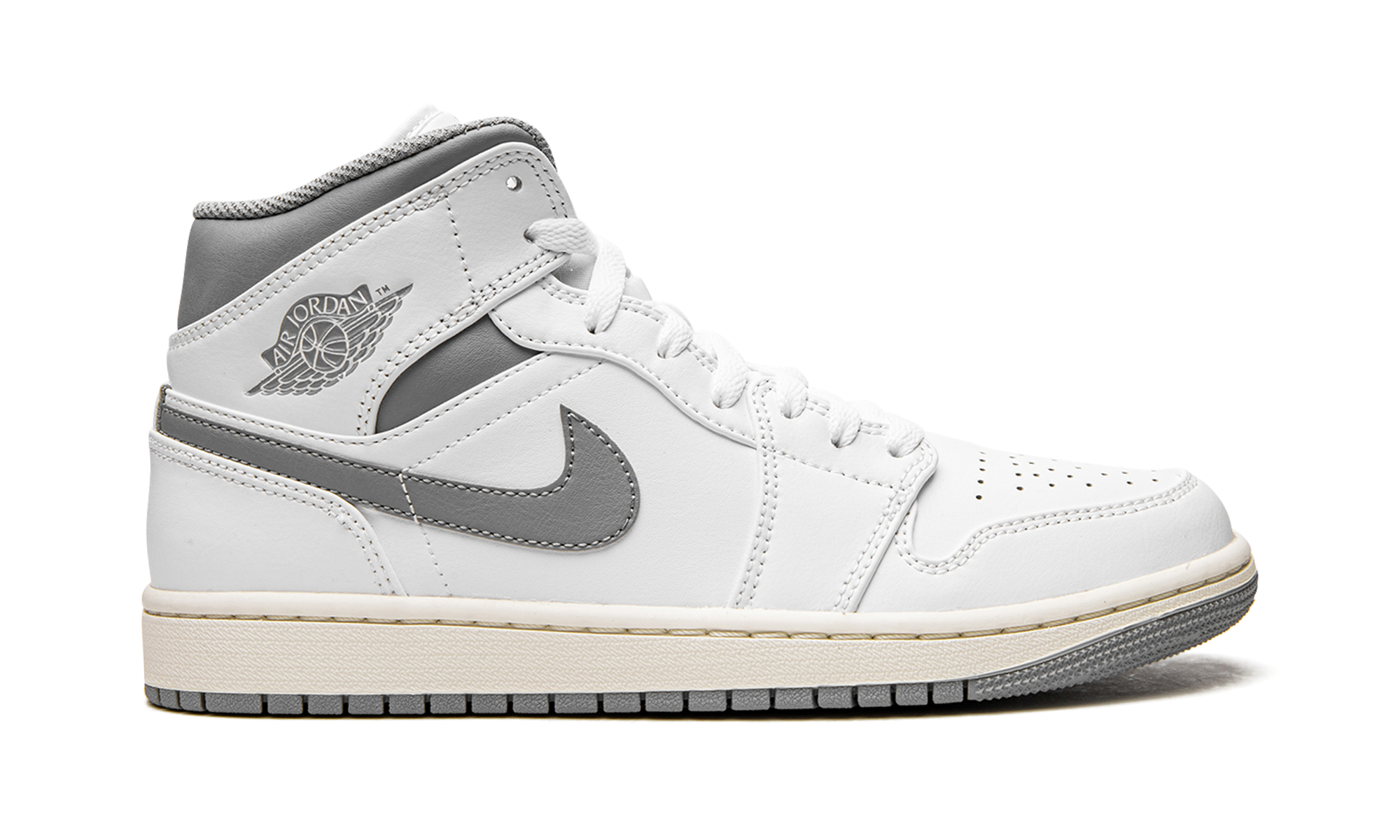 AJ 1 Mid "White / Stealth Grey"