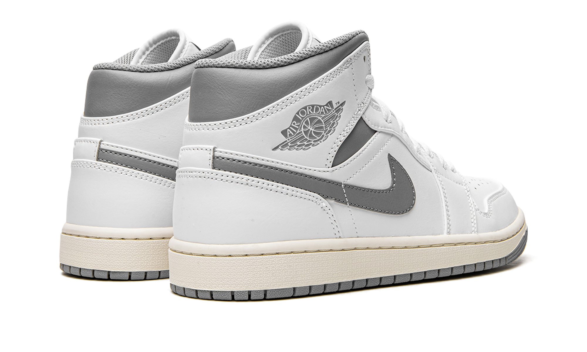 AJ 1 Mid "White / Stealth Grey"