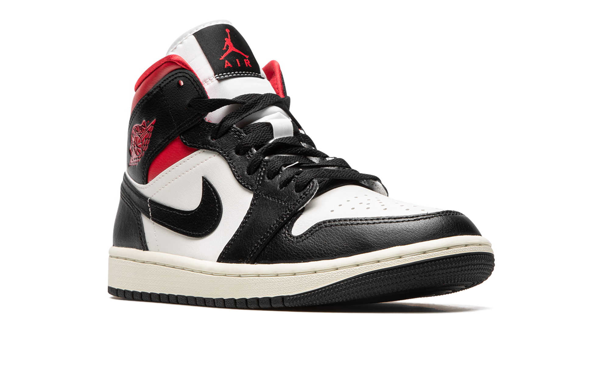 AJ 1 Mid Women "Black / Gym Red / Sail"