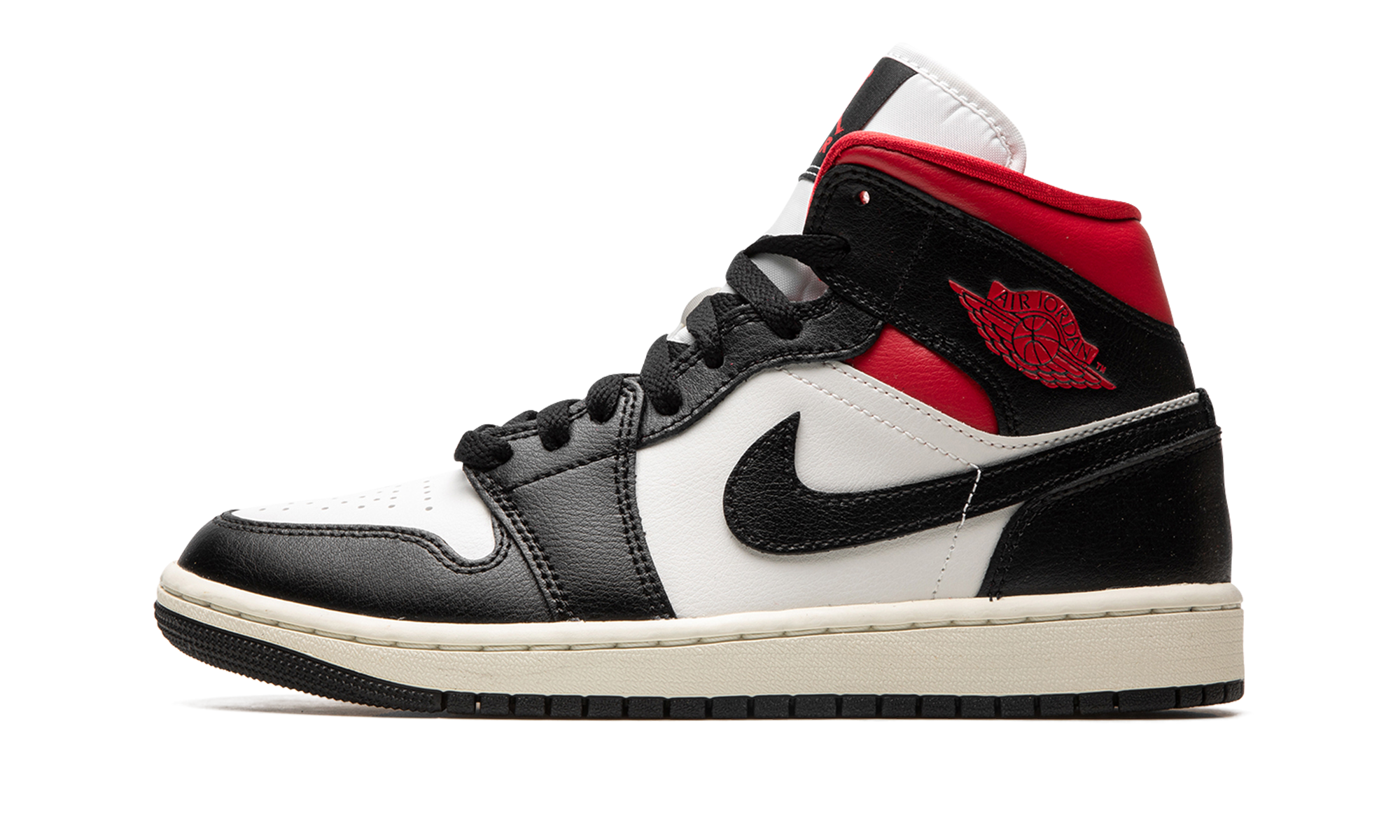 AJ 1 Mid Women "Black / Gym Red / Sail"