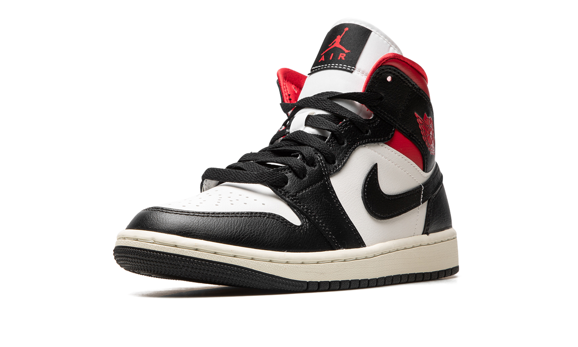 AJ 1 Mid Women "Black / Gym Red / Sail"