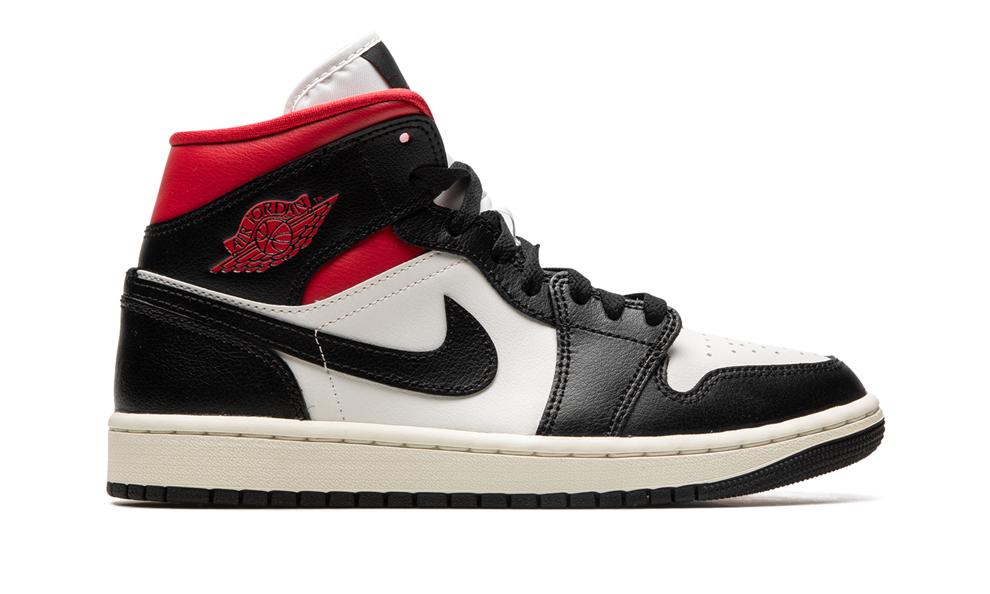 AJ 1 Mid Women "Black / Gym Red / Sail"