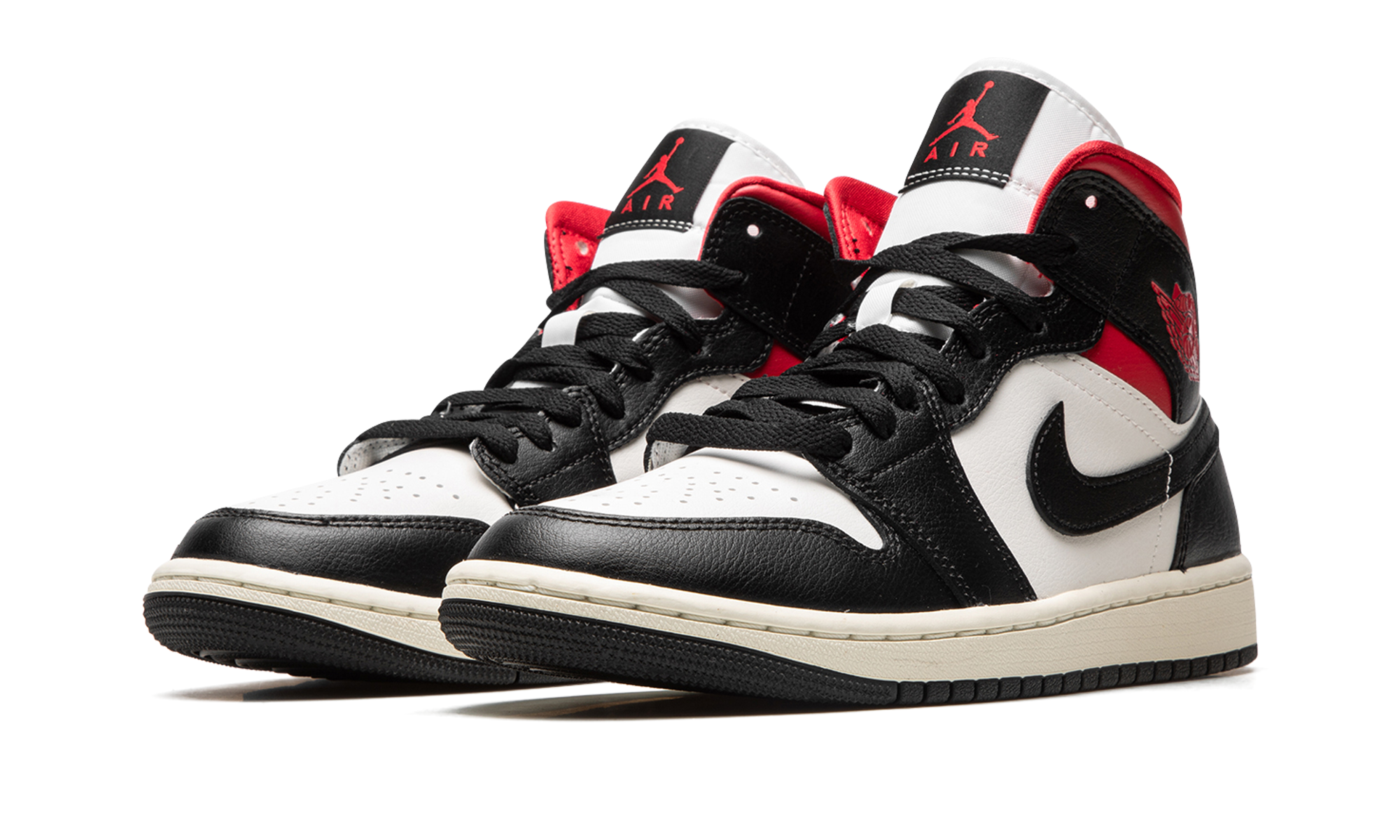 AJ 1 Mid Women "Black / Gym Red / Sail"