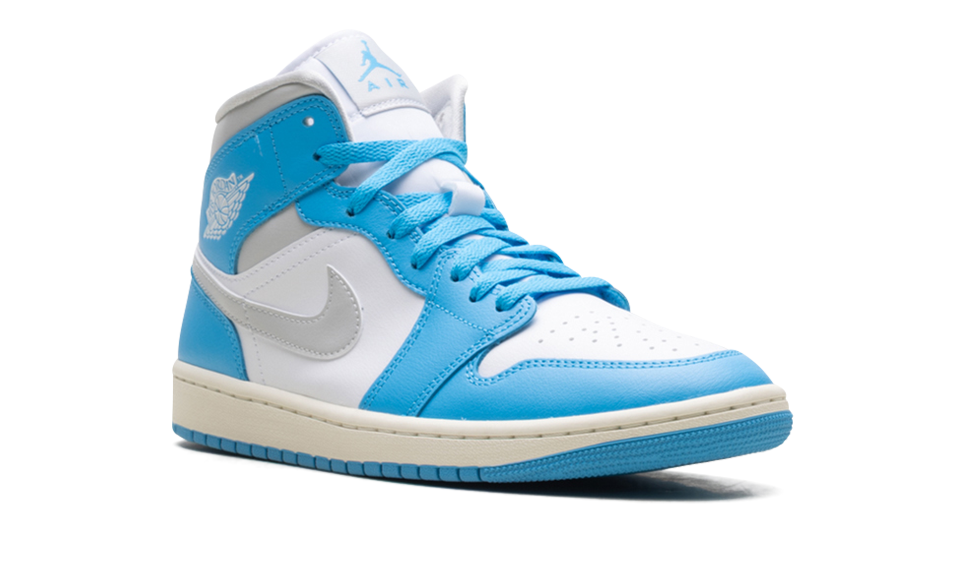 AJ 1 Mid Women "Dark Powder Blue White Sail Neutral Grey"
