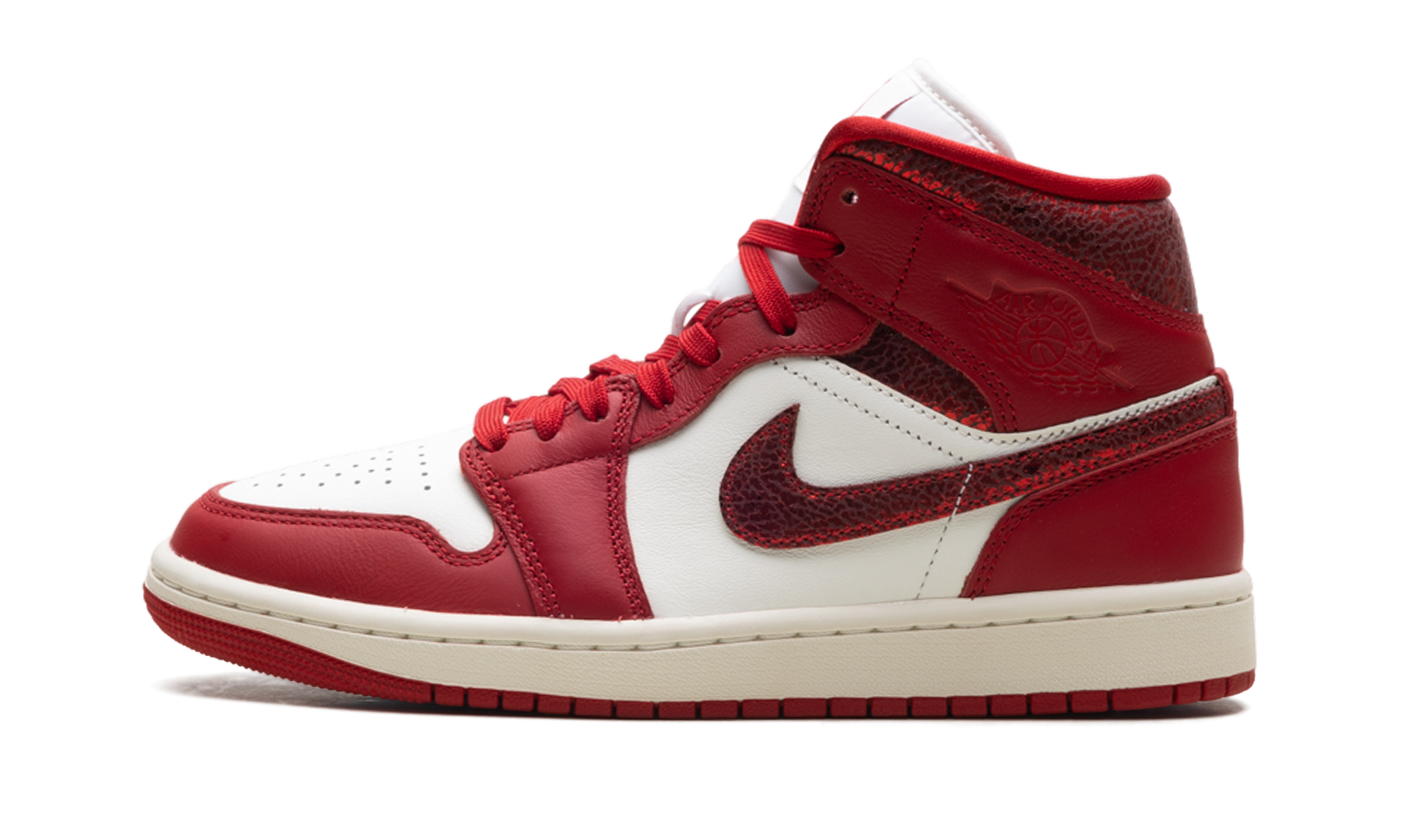AJ 1 Mid Women "Red Cracked Leather"