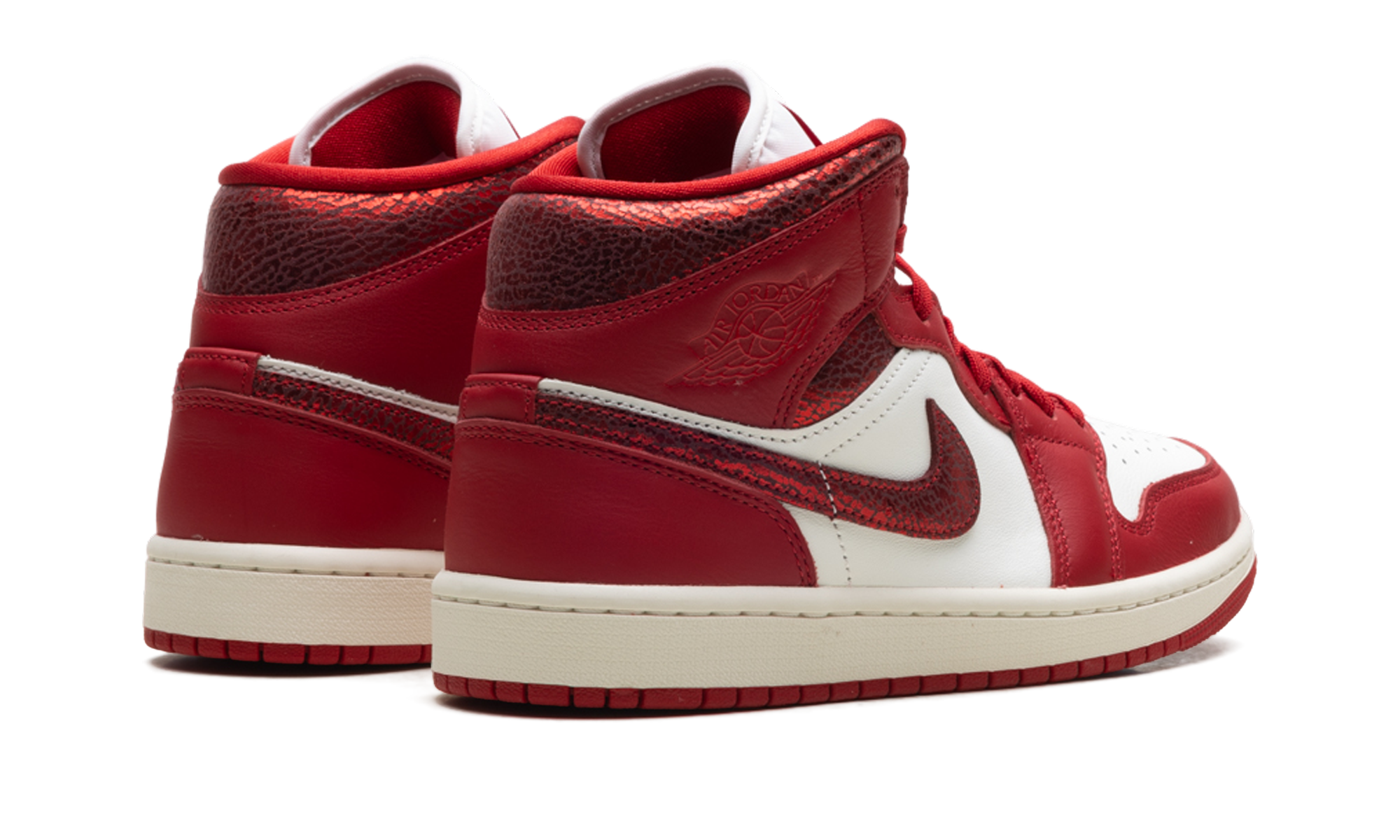 AJ 1 Mid Women "Red Cracked Leather"